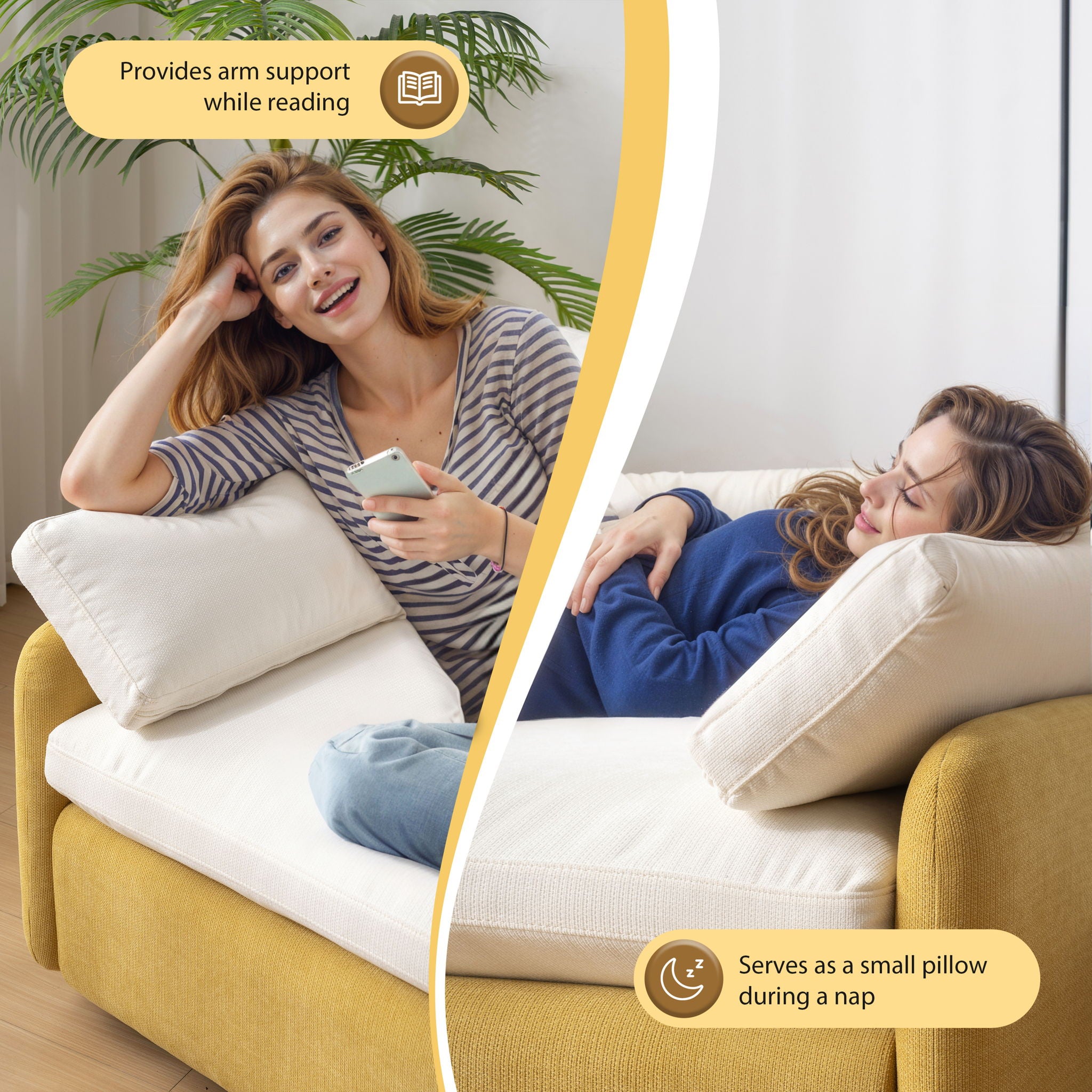 Oversized Single Sofa Chair Wide And Deep Seat, Modern Upholstered Comfy Blocking Couch Lounge With Pillows