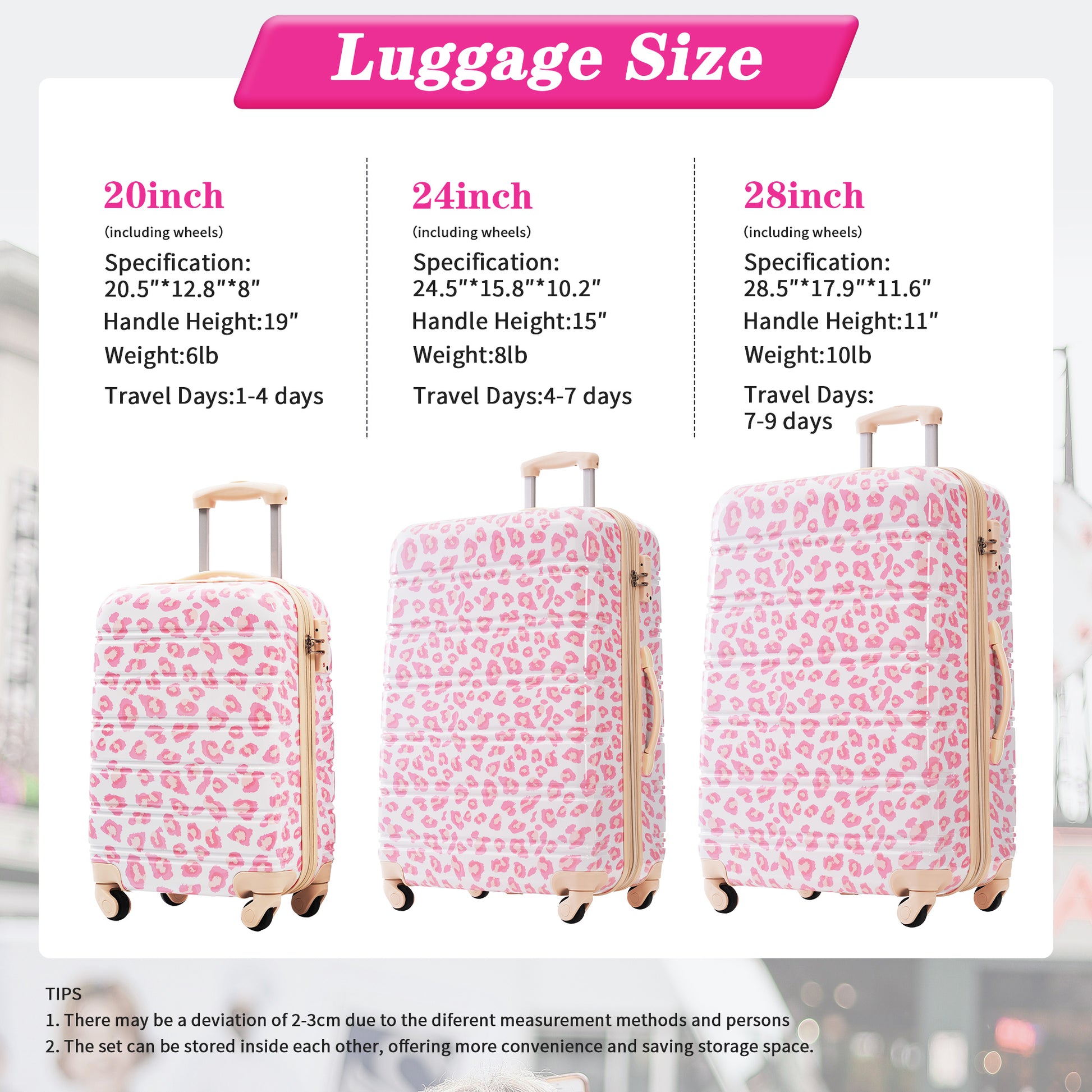 Hardshell Luggage Sets 3 pcs Spinner Suitcase with TSA Lock Lightweight-20'+24'+28' Luggages - Best Buy Furniture