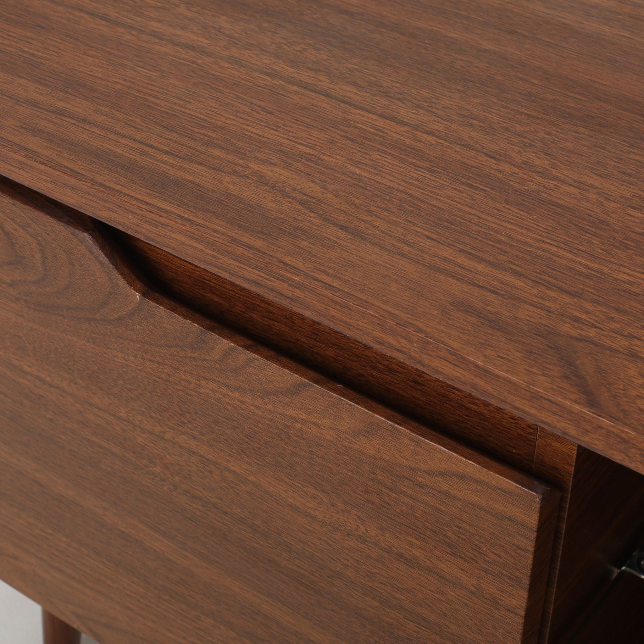 Modern TV Stand With Storage, Tempered Glass Shelf - Walnut