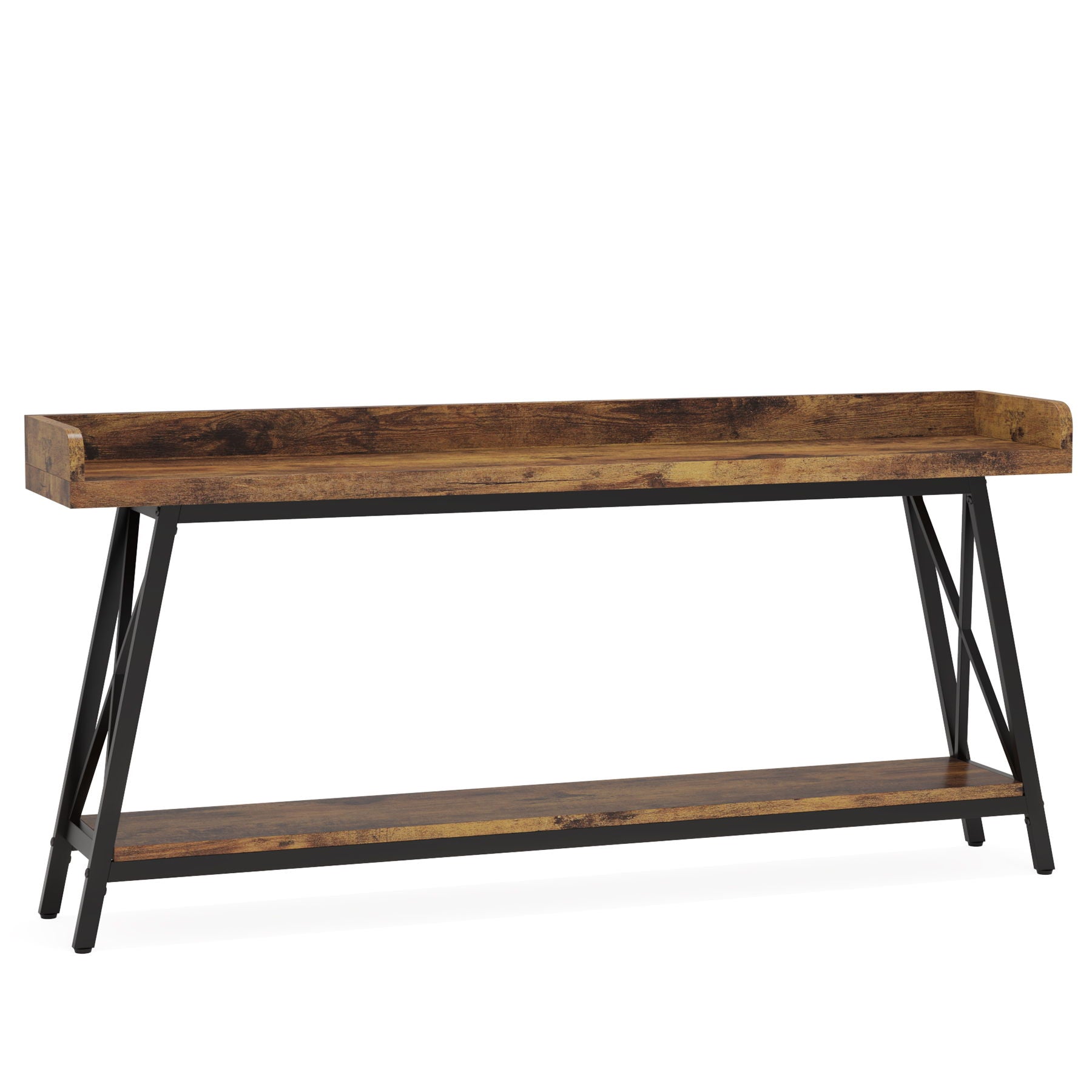 Extra Long Console Table For Living Room - Rustic Brown