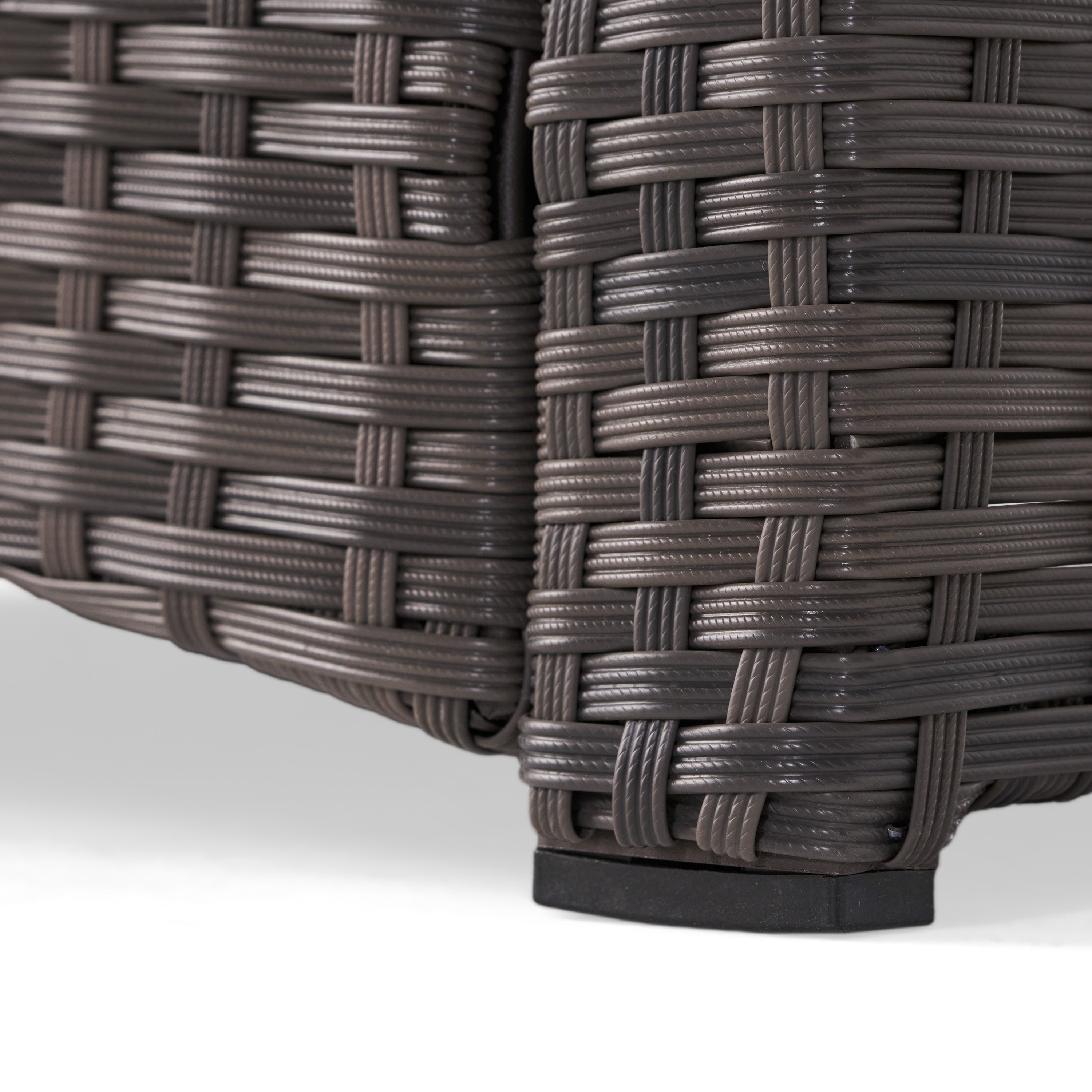 ST MARTA Single Sofa Outdoor Relaxation Seat Grey PE Rattan Waterproof Fabric