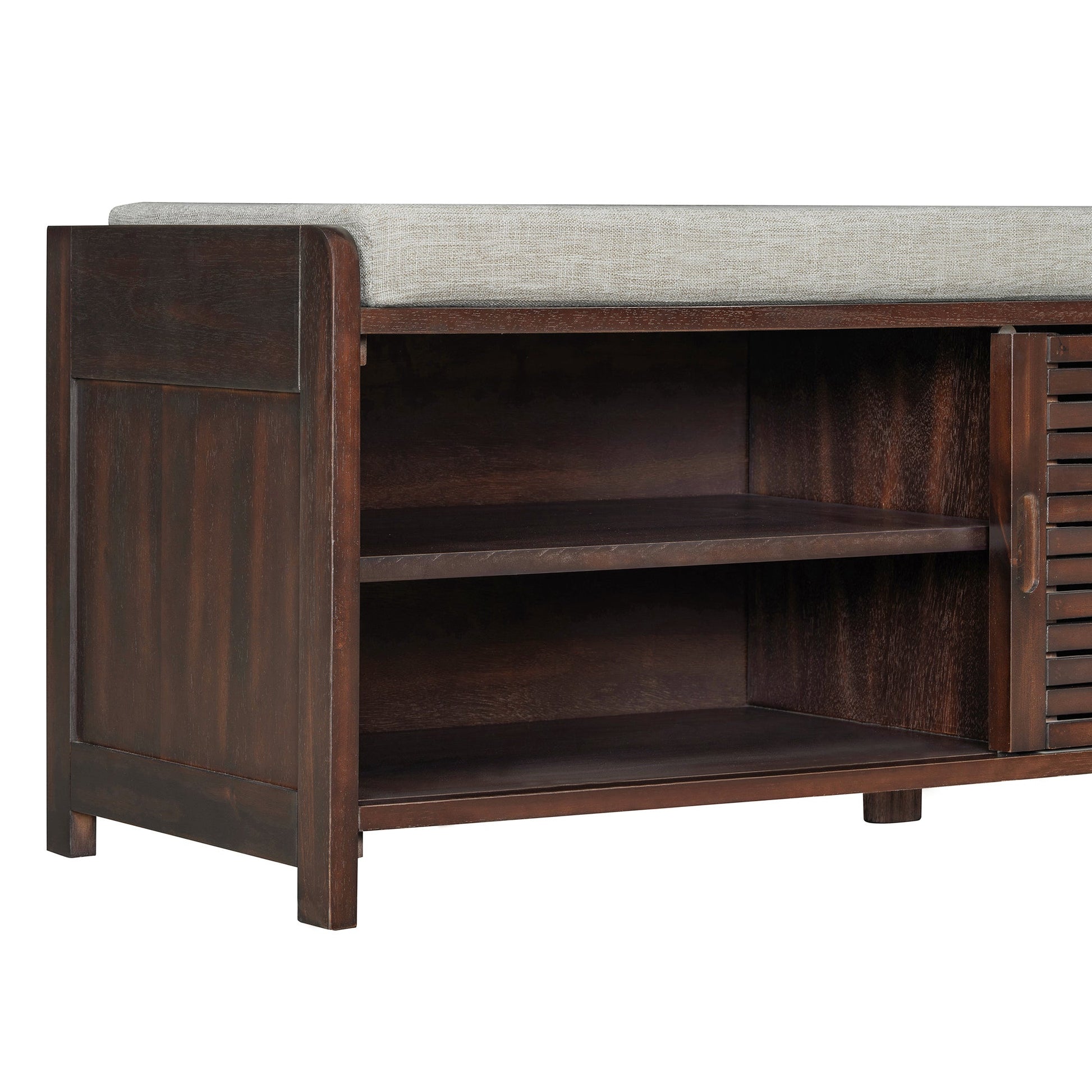 Shoe Bench with Storage and Cushion (Espresso) - Best Buy Furniture