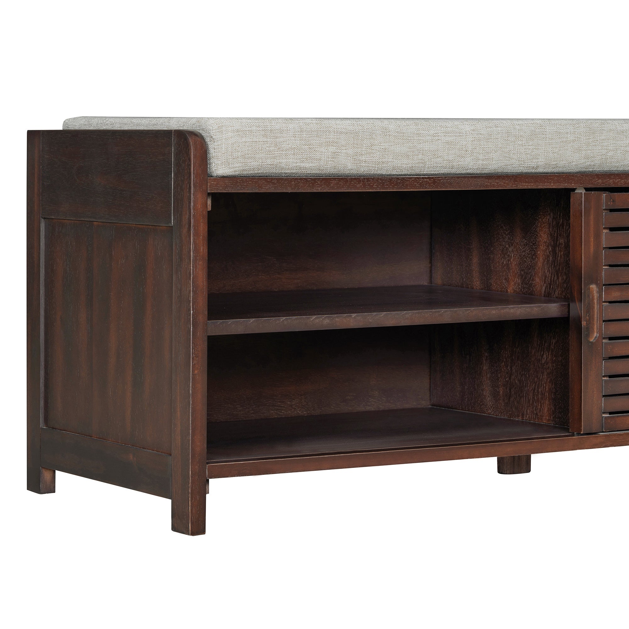 Shoe Bench with Storage and Cushion (Espresso) - Best Buy Furniture