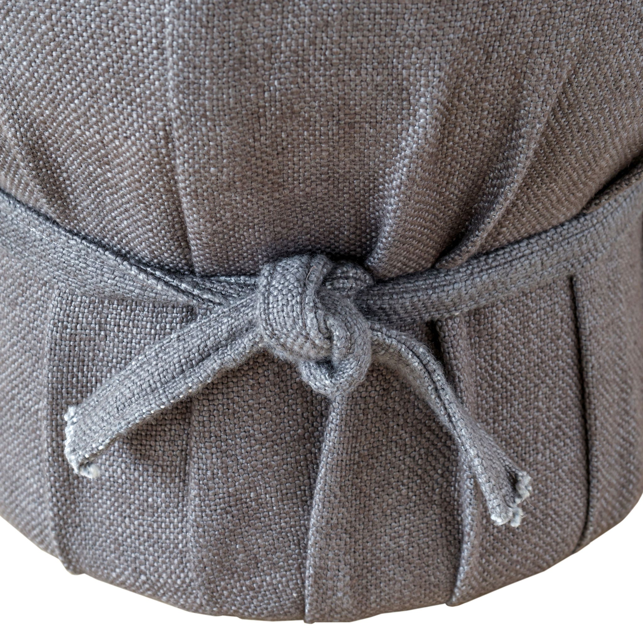 Elsie - Linen Upholstered Pouf - Gray