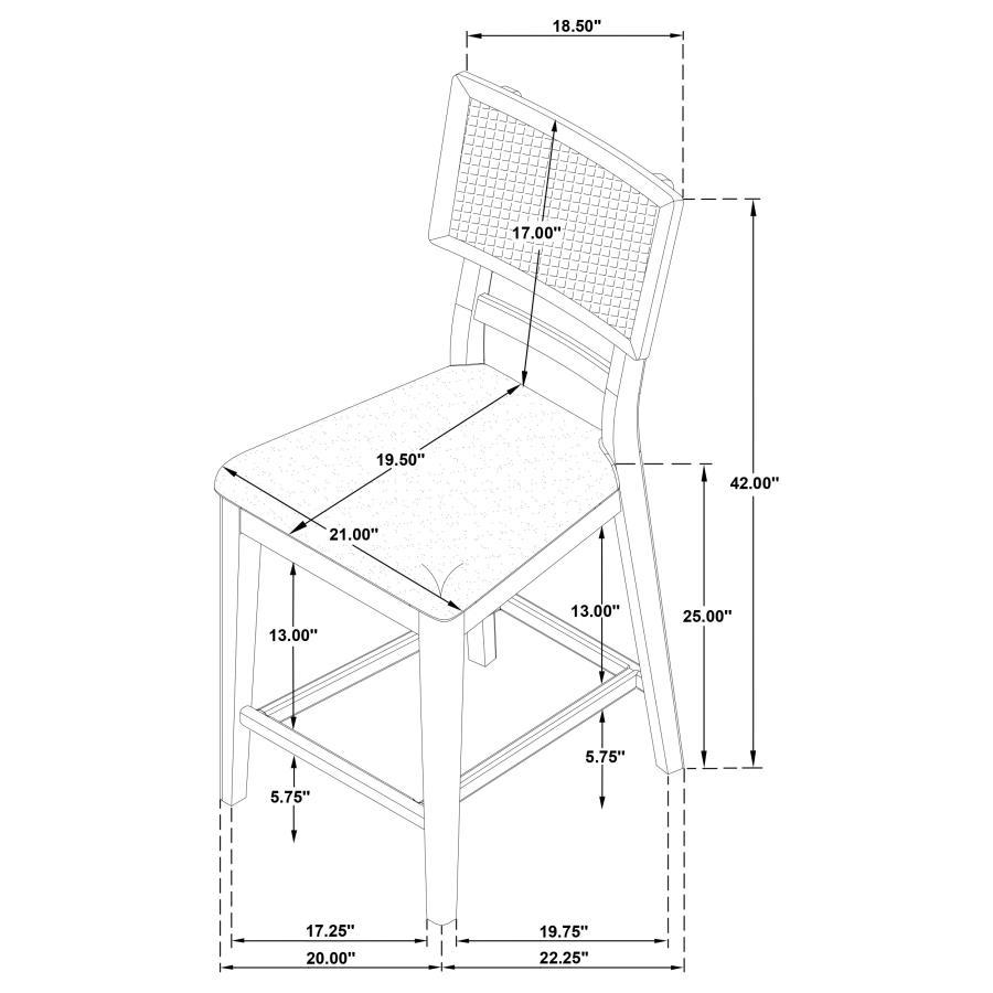 Kailani - Radio Weave Cane Counter Dining Side Chair (Set of 2) - Beige Oak - Best Buy Furniture