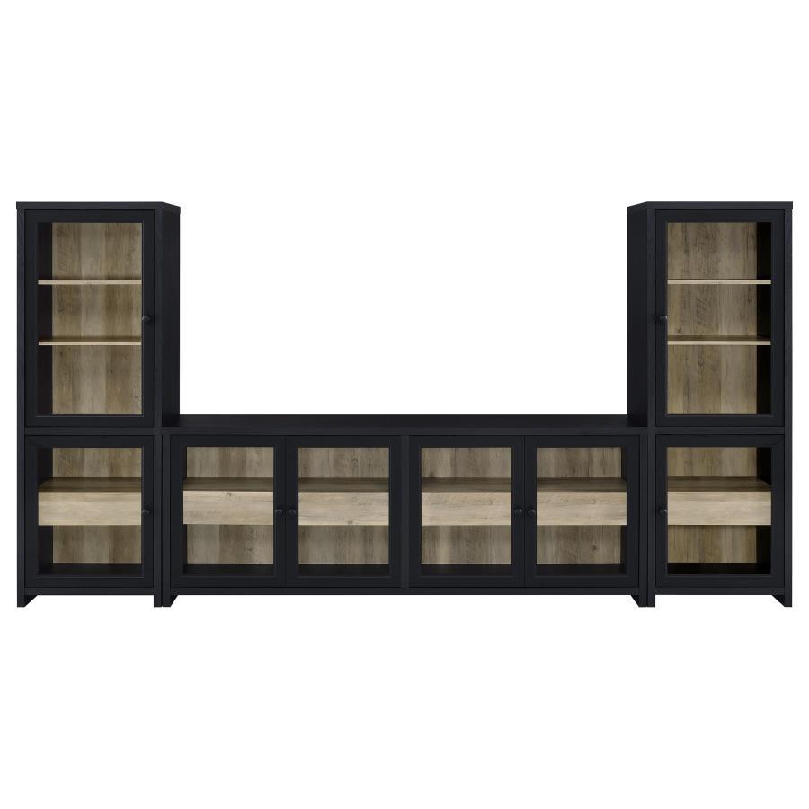 Denison - 3 Piece Entertainment Center 79" TV Stand - Black