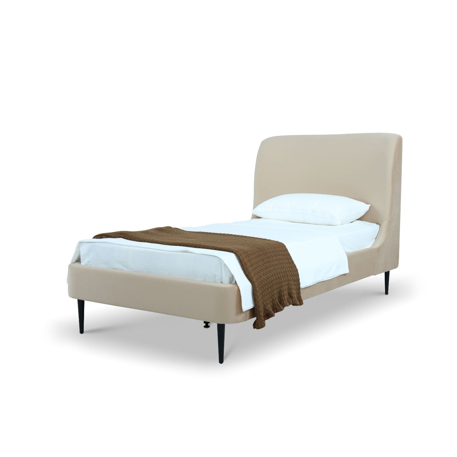 Heather - Upholstered Bed With Curved Headboard