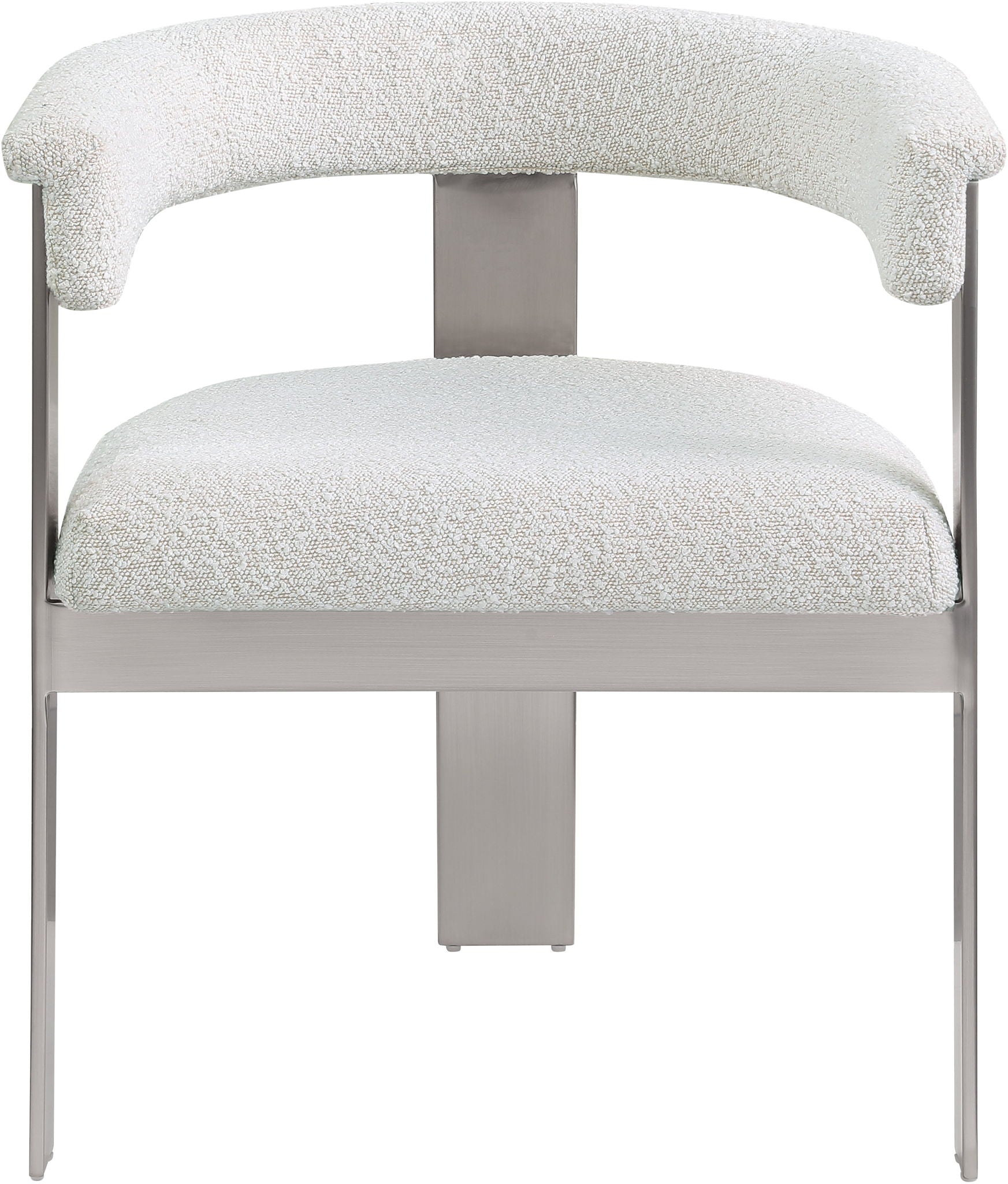 Romeo - Boucle Dining Chair With Silver Base (Set of 2)