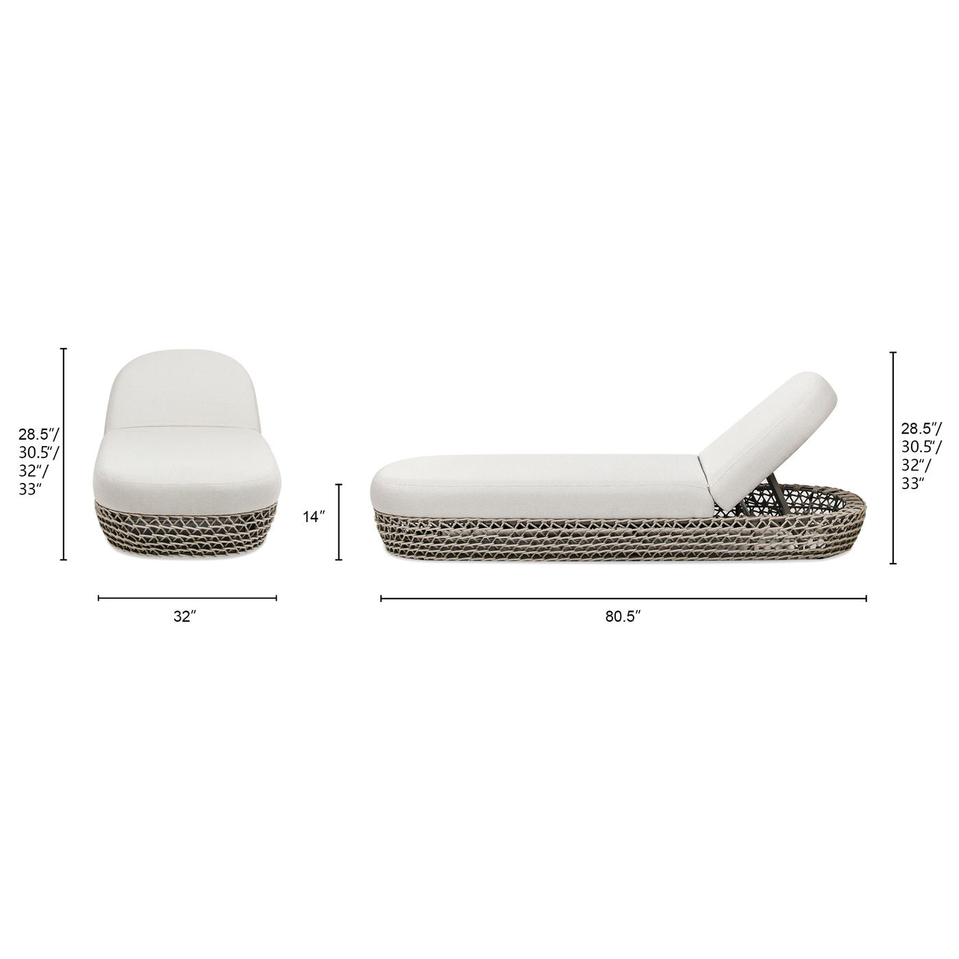 Willow - Sunbrella Upholstered Patio Lounger