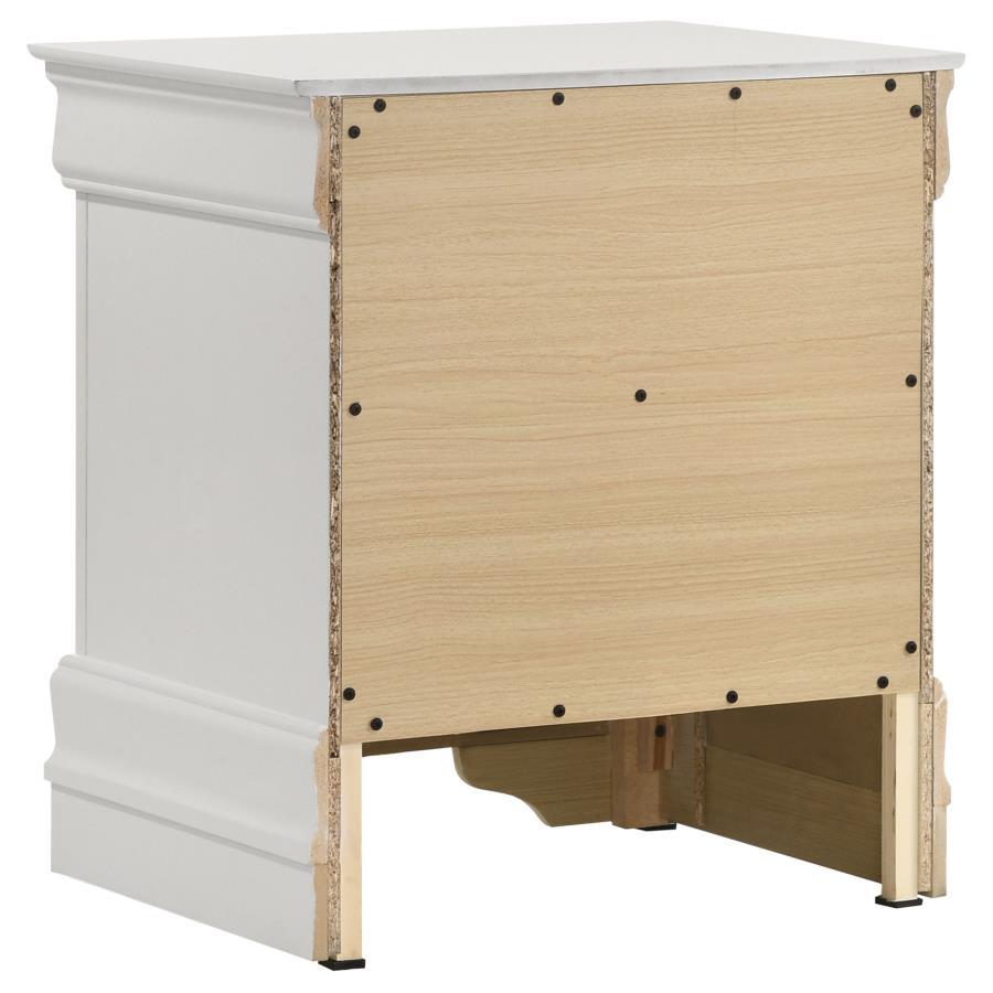 Louis Philippe - 2-Drawer Nightstand Bedside Table - White - Best Buy Furniture
