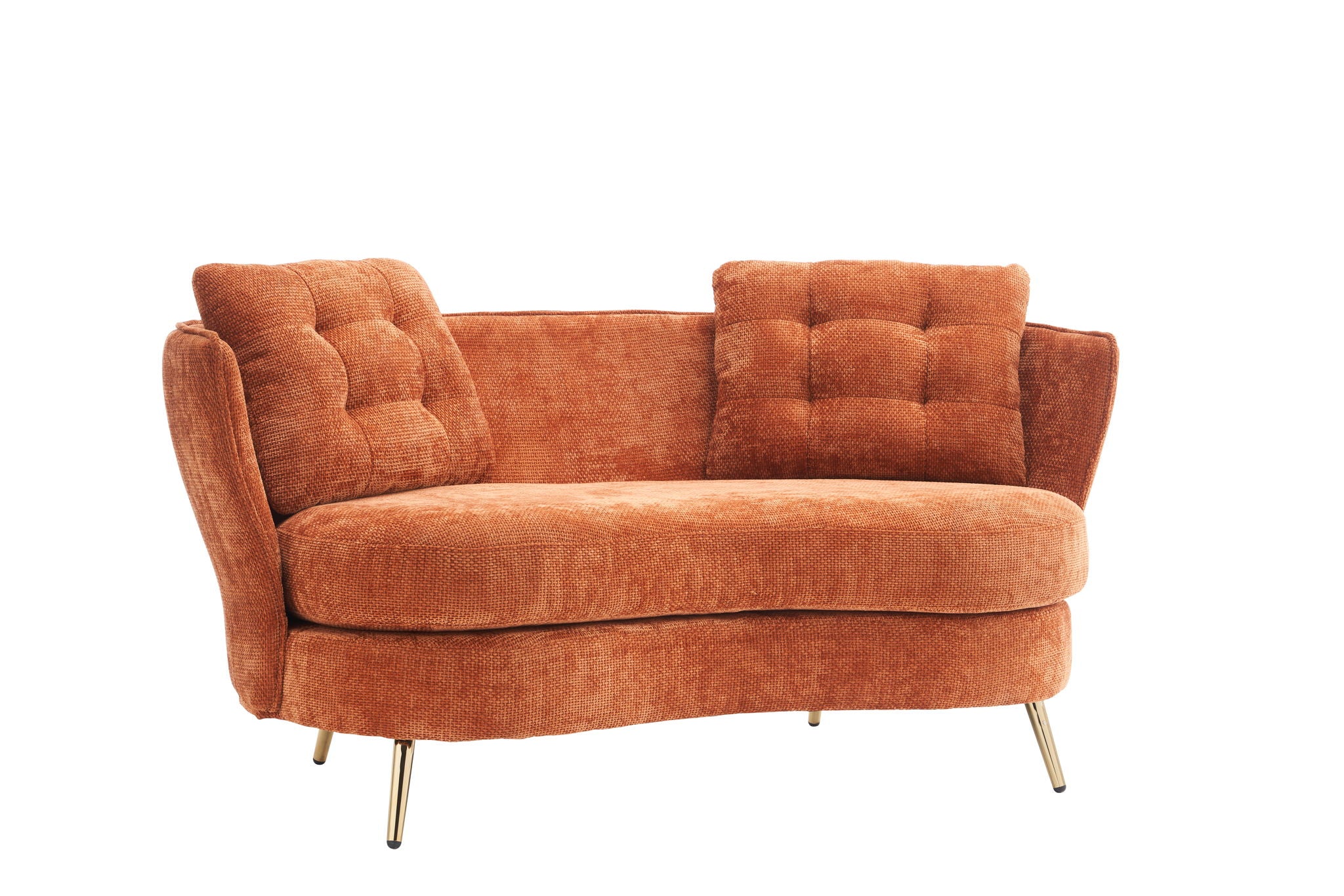 Loveseat Sofa, Upholstered Couch With Metal Legs