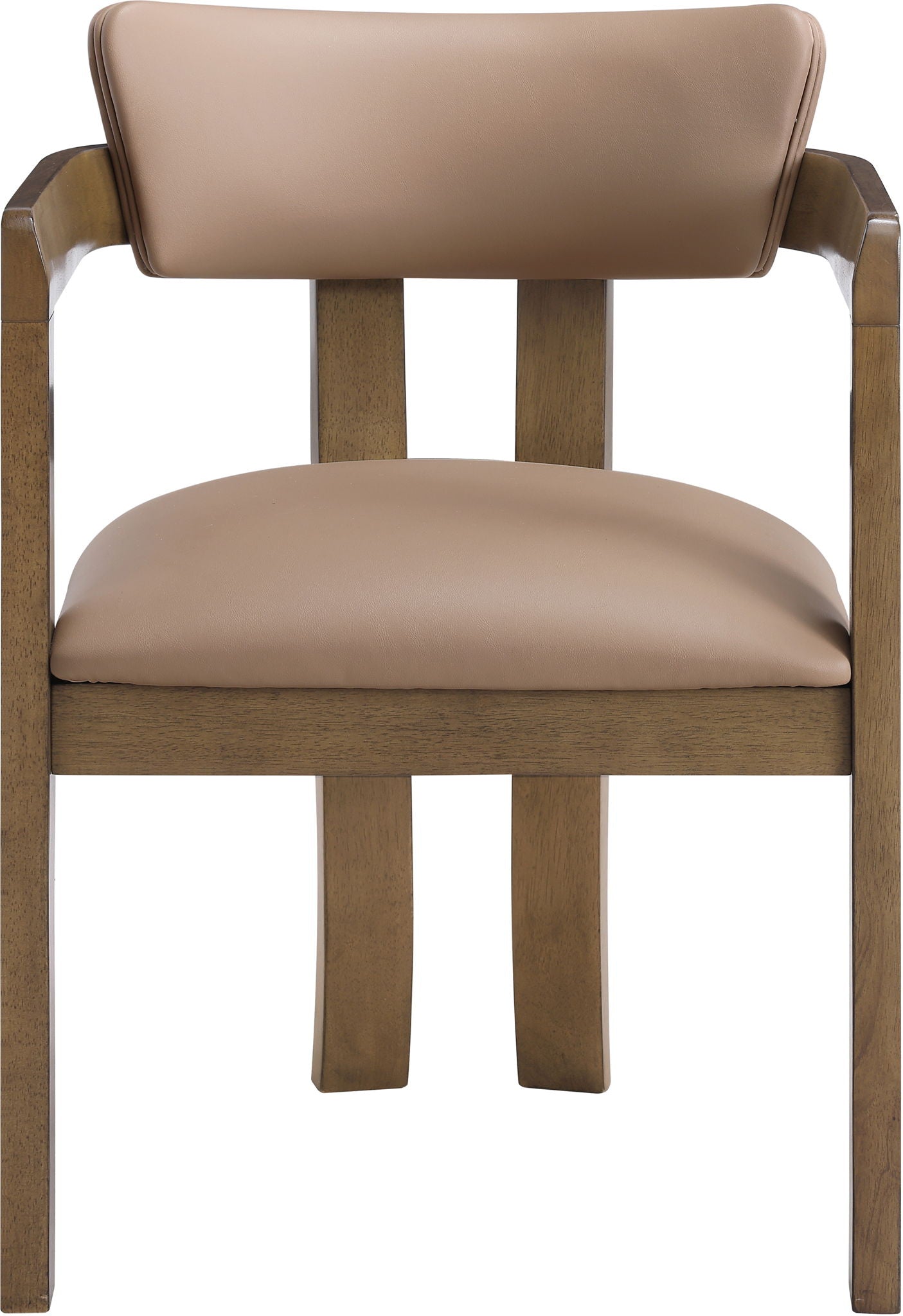 Lavrin - Vegan Leather Upholstered Dining Arm Chair (Set of 2) - Walnut Base - Best Buy Furniture