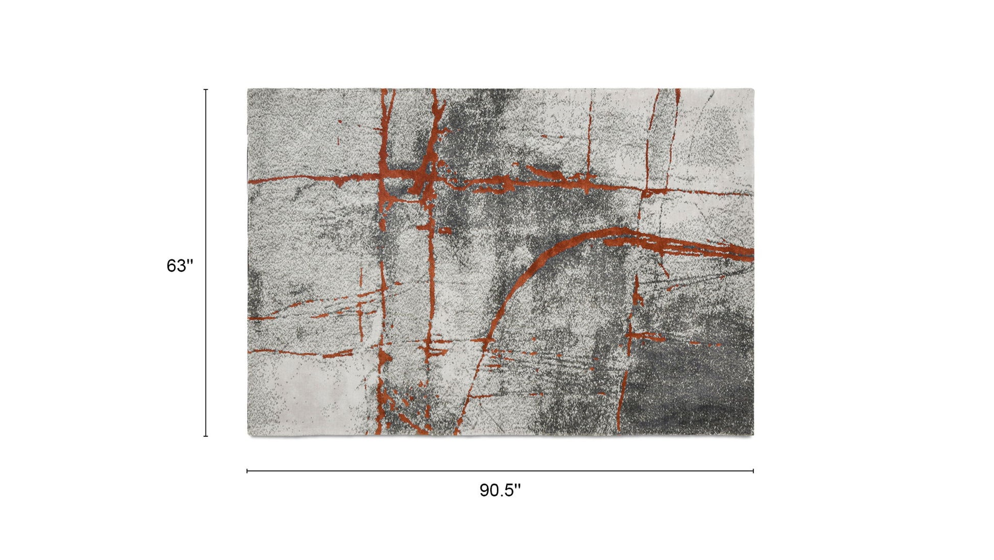Quarry - 5.25' X 6.5' Abstract Area Rug - Gray / Orange - Best Buy Furniture