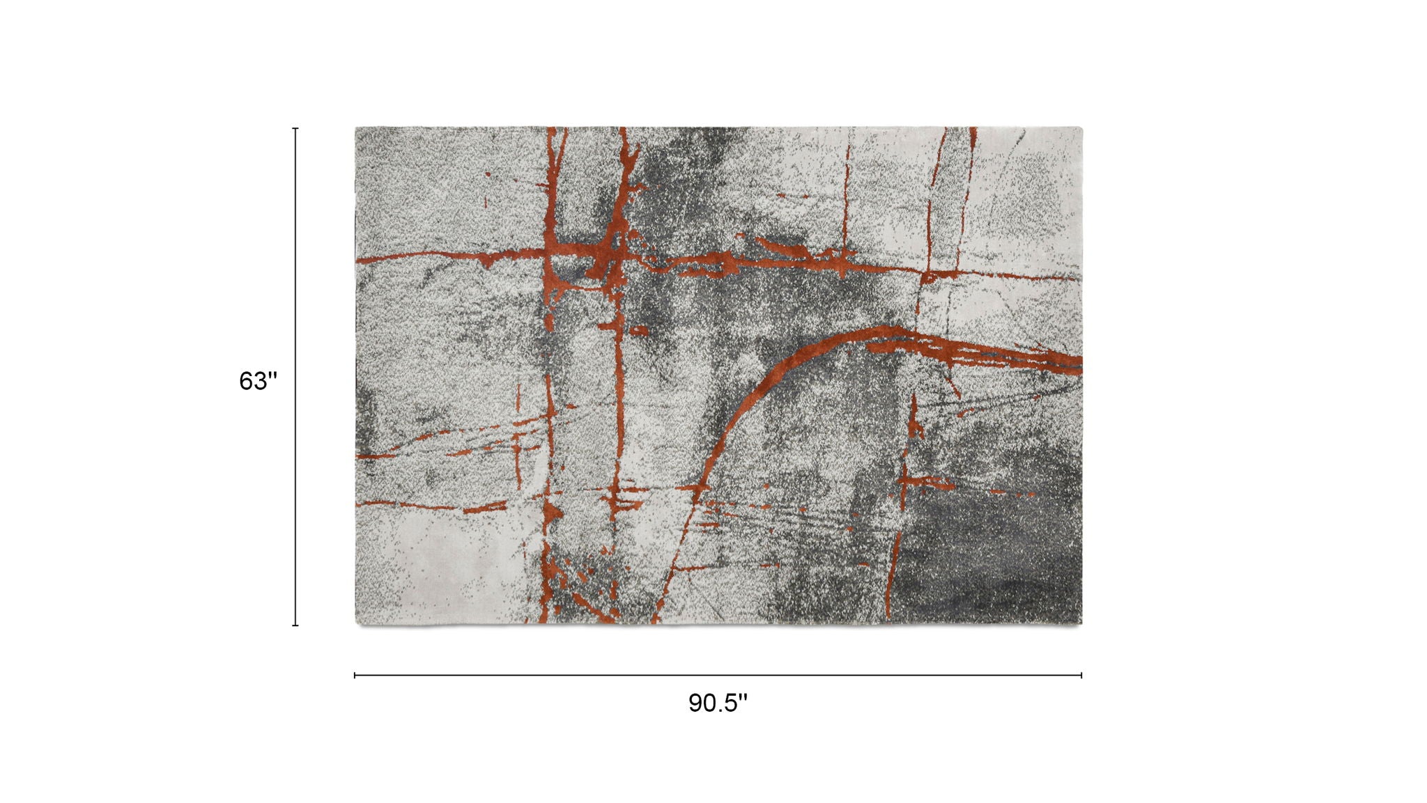 Quarry - 5.25' X 6.5' Abstract Area Rug - Gray / Orange - Best Buy Furniture