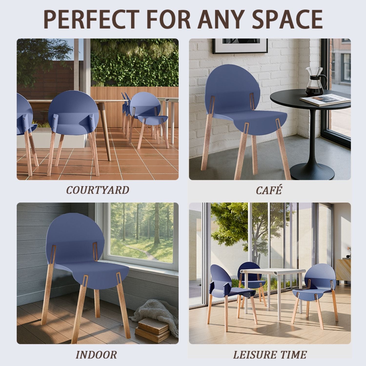 4 Piece Set Of Single Chairs With A Design Combining Modern And Traditional Elements