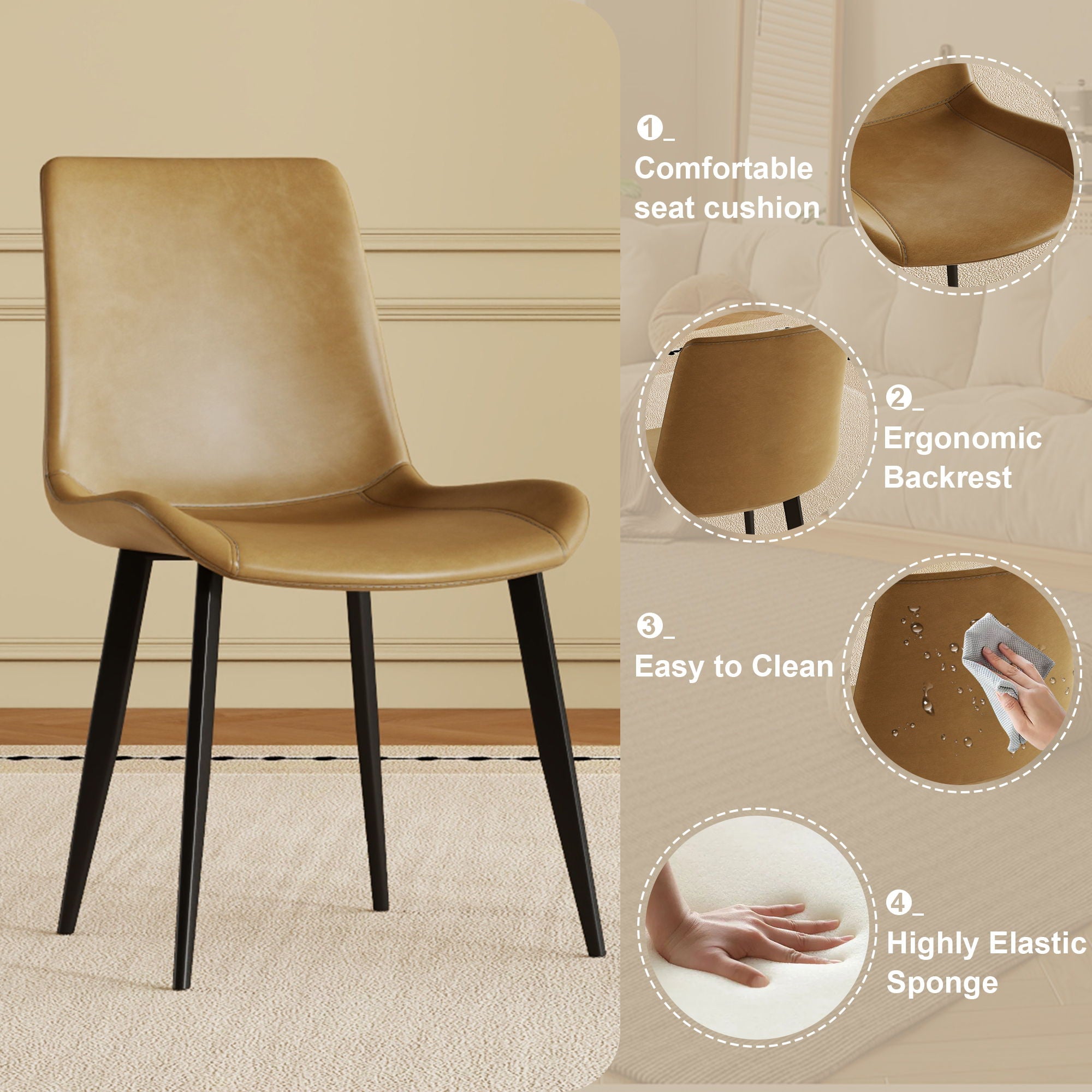 Modern Dining Chair With Carbon Steel Legs