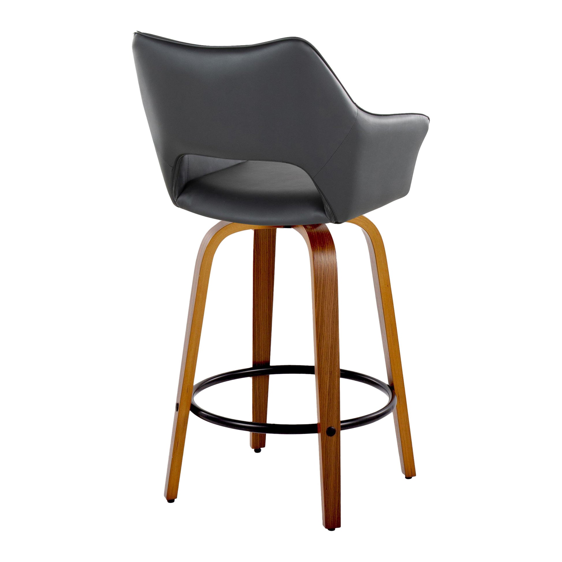 Mustang - Contemporary Fixed Height Counter Stool With Swivel With Round Footrest (Set of 2) - Best Buy Furniture
