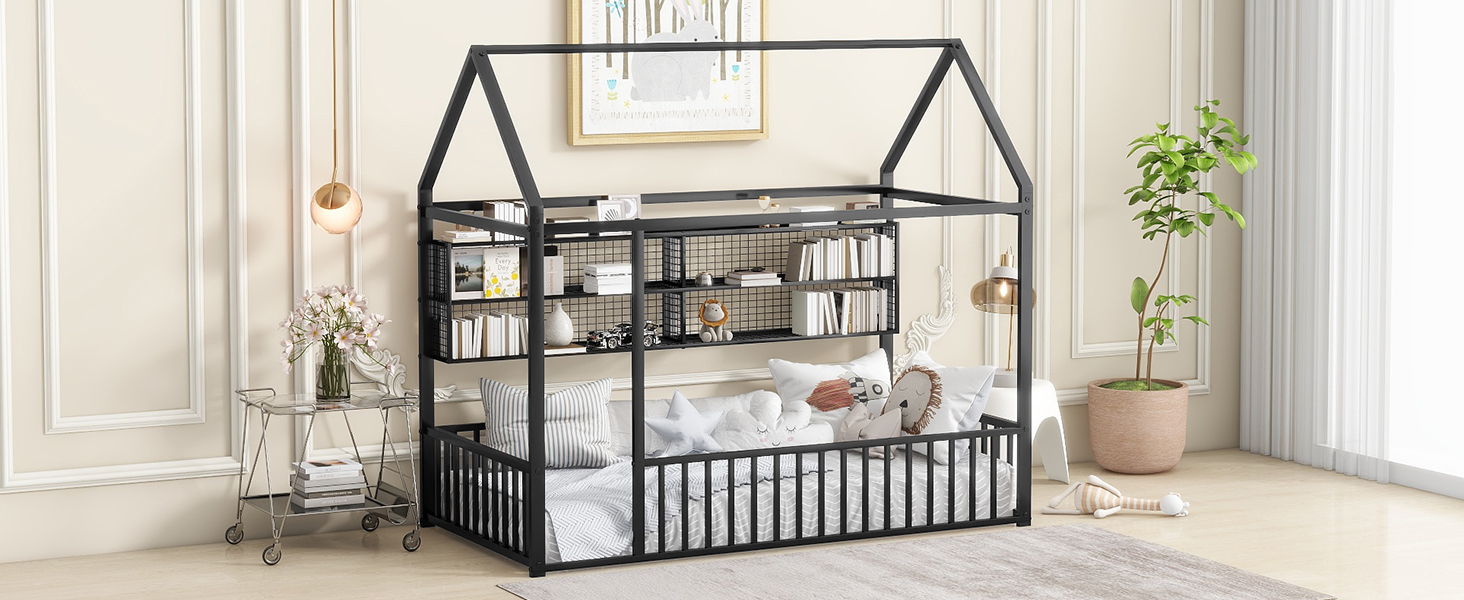 House Frame With Fence And Shelves