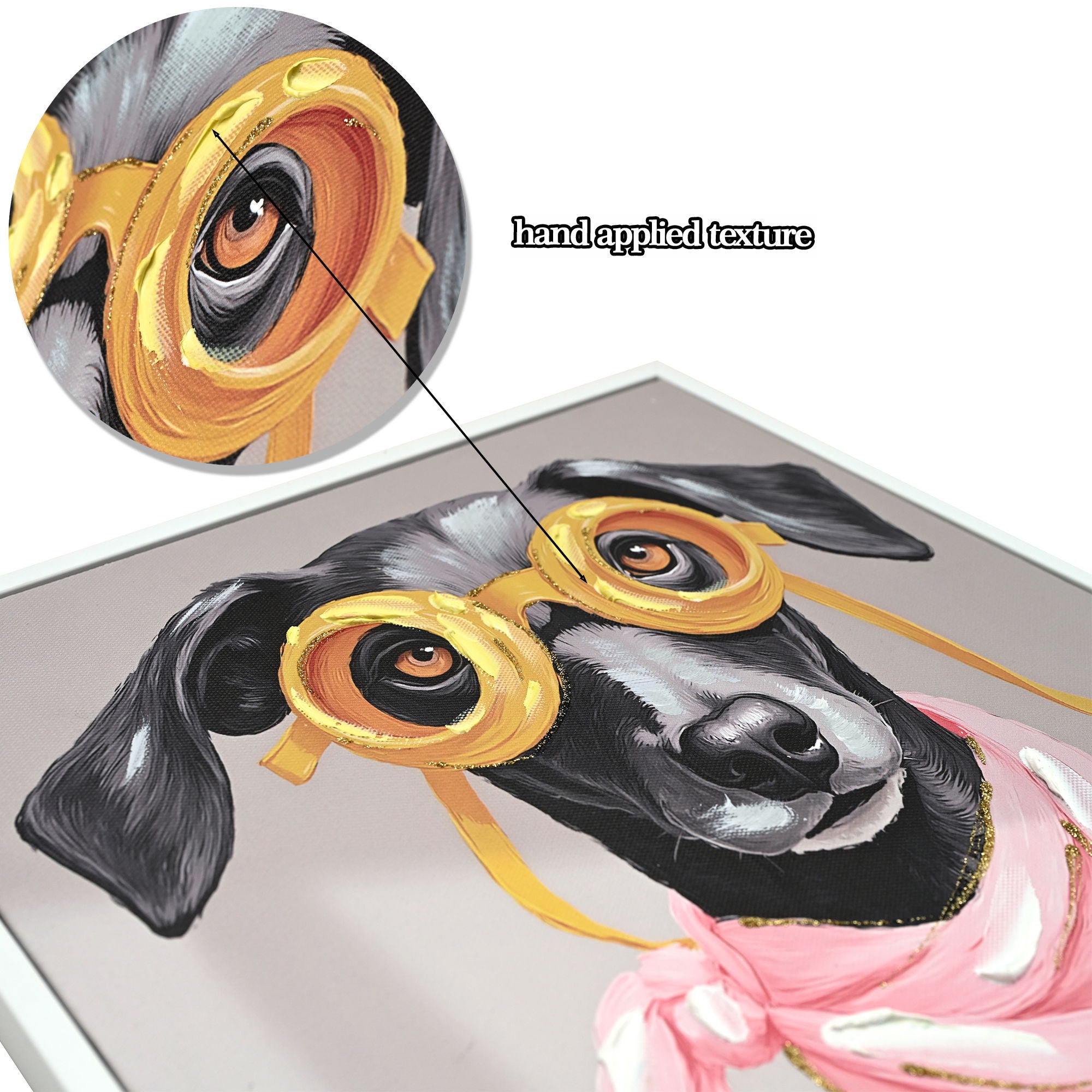 Vacation Day Puppy Wall Decor, Graphic Art Print On Wrapped Canvas - Pink / Black