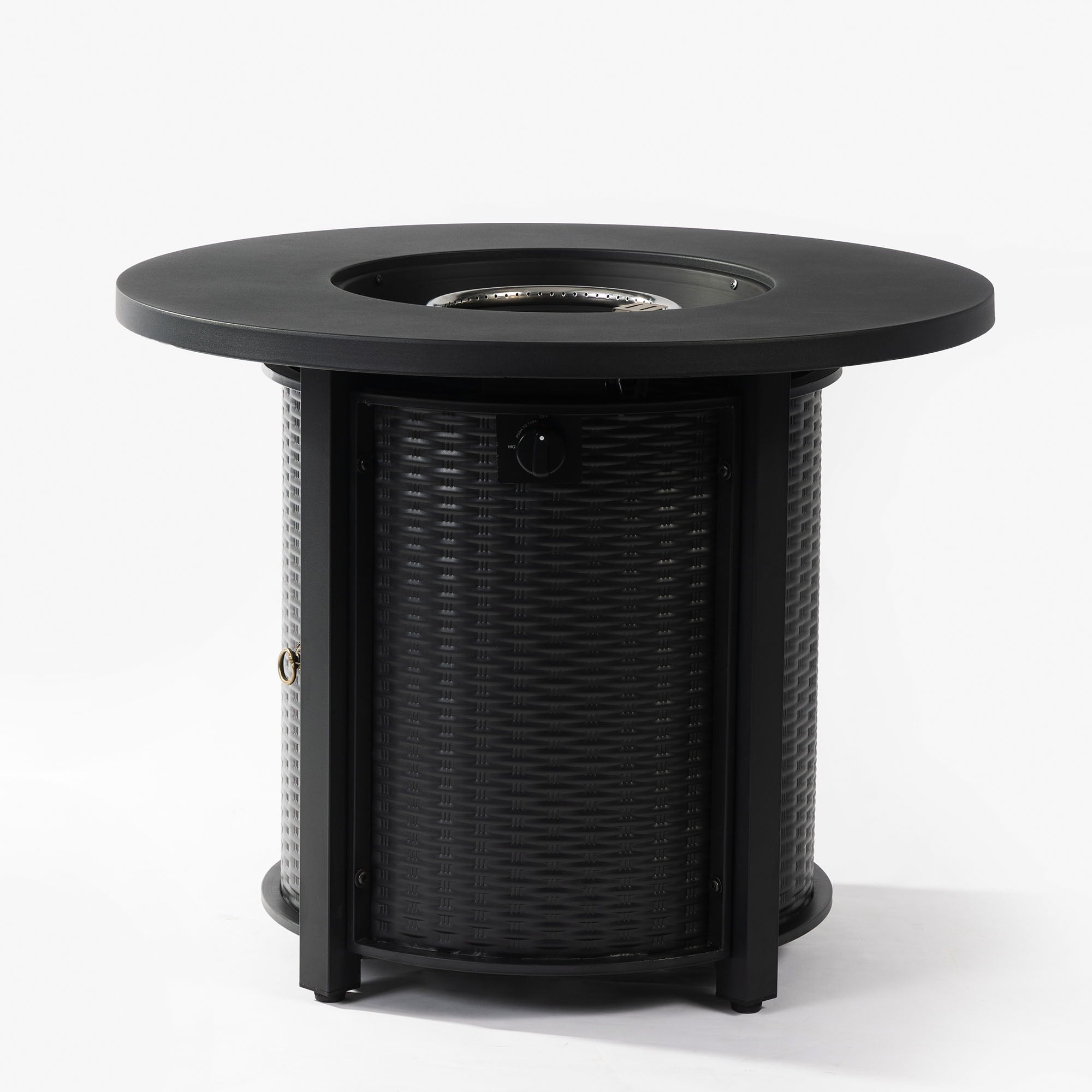 Propane Gas Fire Pit Table, 50000 Btu Round Steel Fire Pit