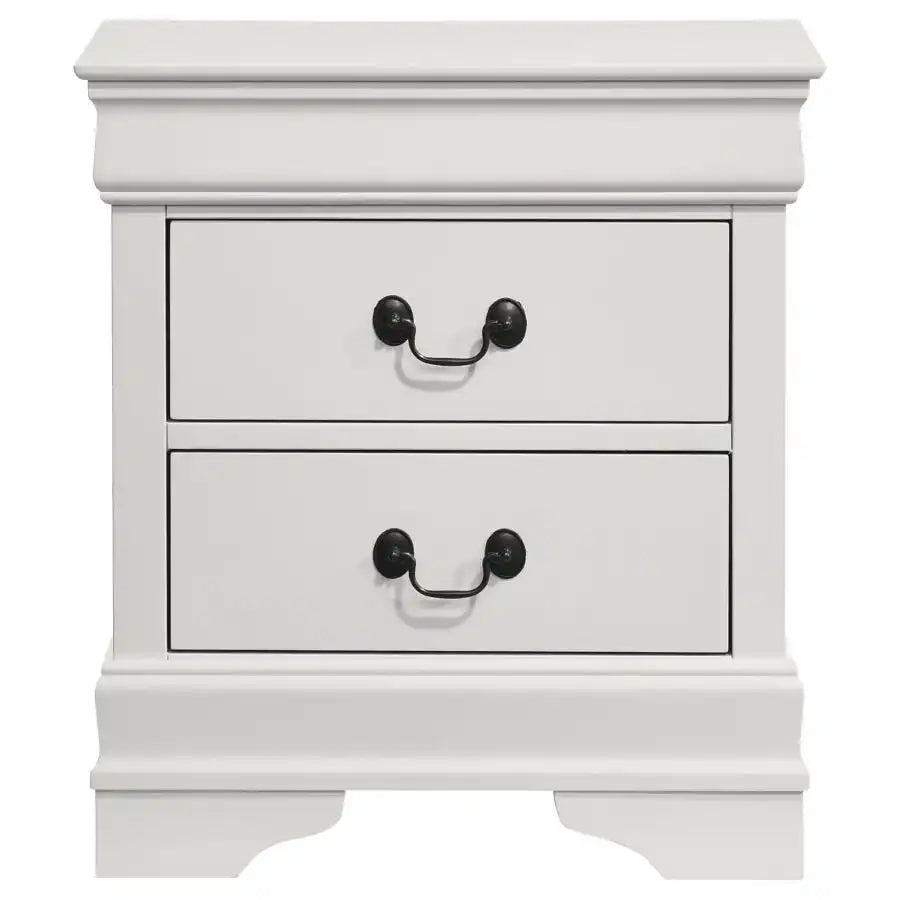 Louis Philippe - 2-Drawer Nightstand Bedside Table - White - Best Buy Furniture