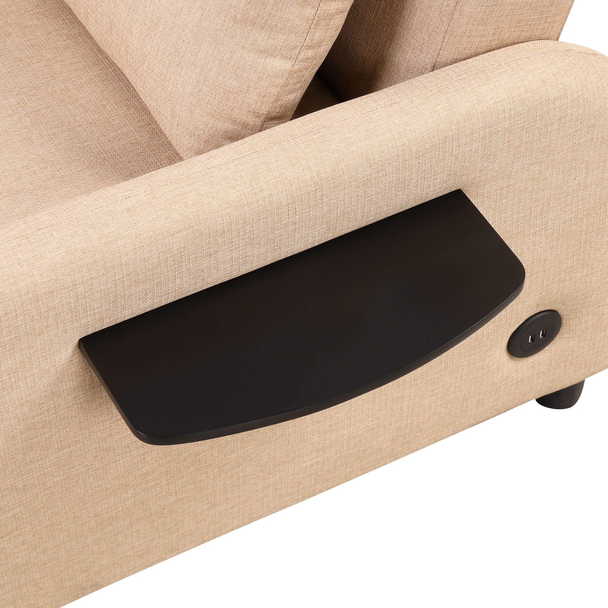 Versatile Pull Out Sofa Sleeper 3 In 1 With Wing Table & USB Charge, Compact Design