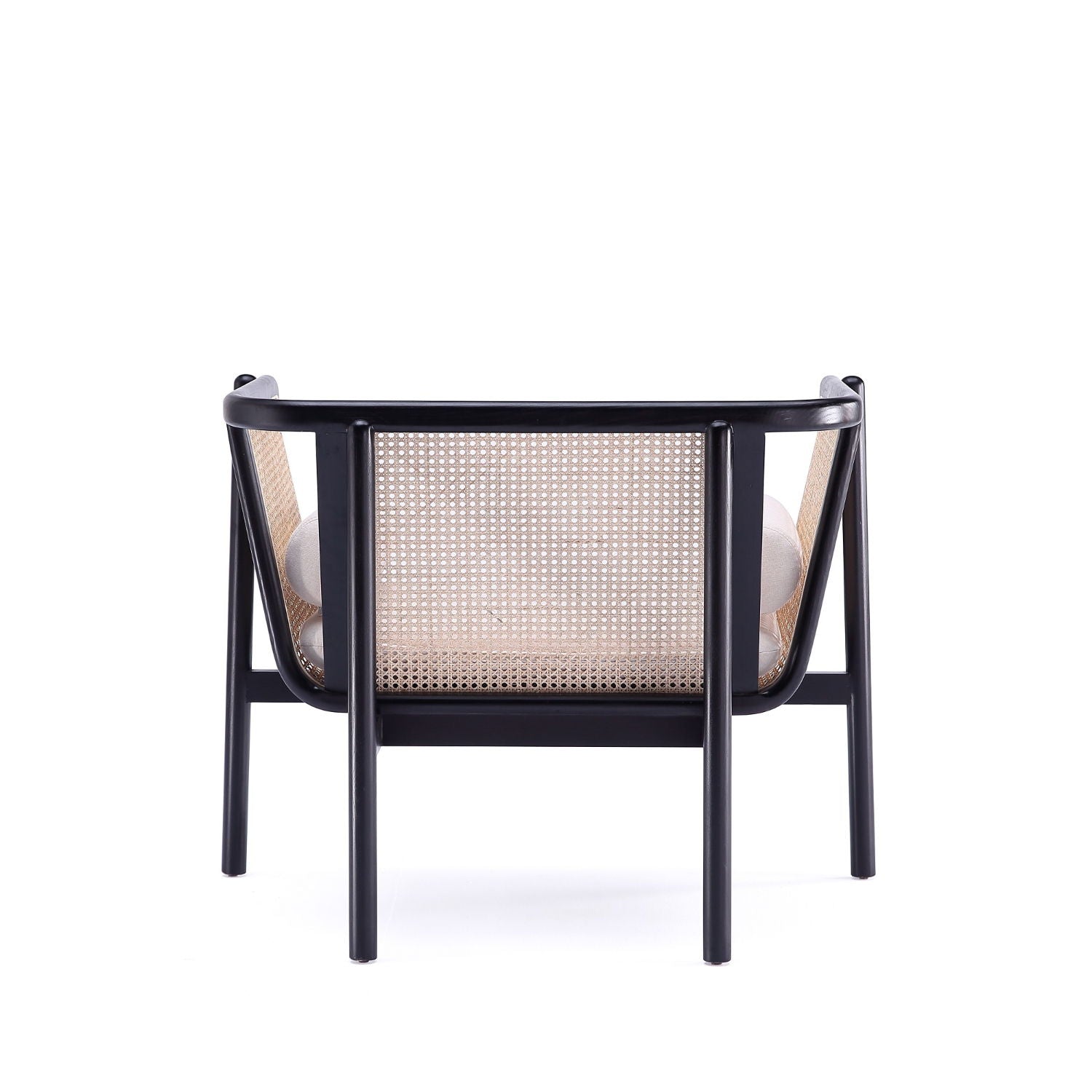 Versailles - Accent Armchair With Rattan Frame - Cream