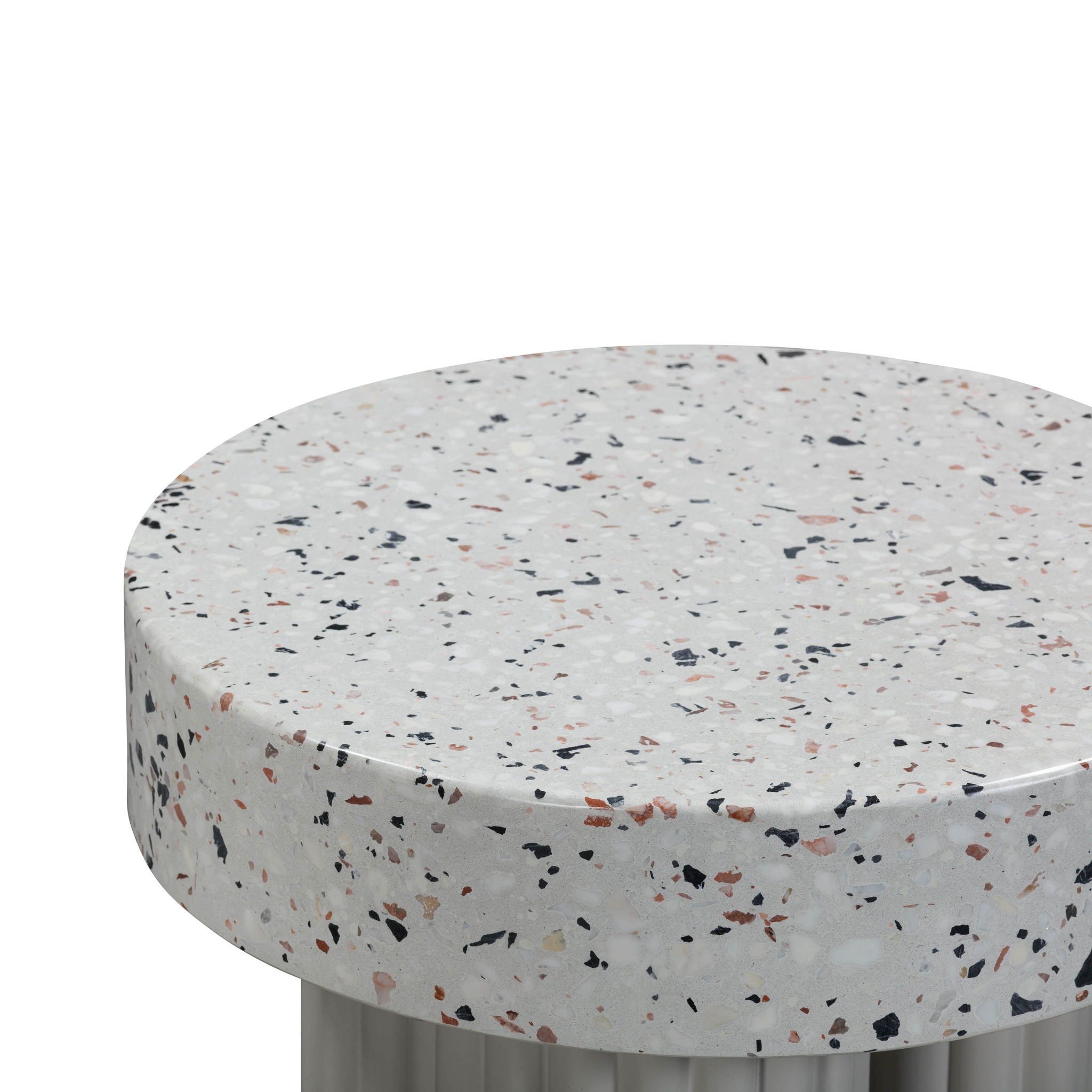 Clover - Indoor / Outdoor Round Side Table - Terrazzo