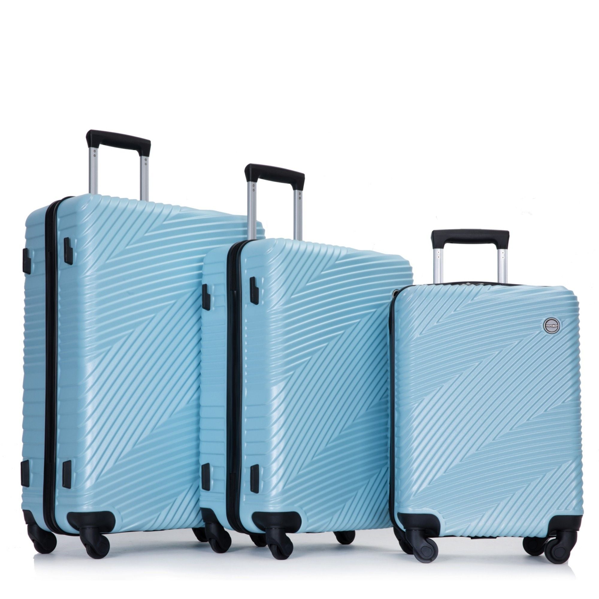3 Piece Luggage Sets Lightweight Suitcase With Two Hooks, Spinner Wheels,