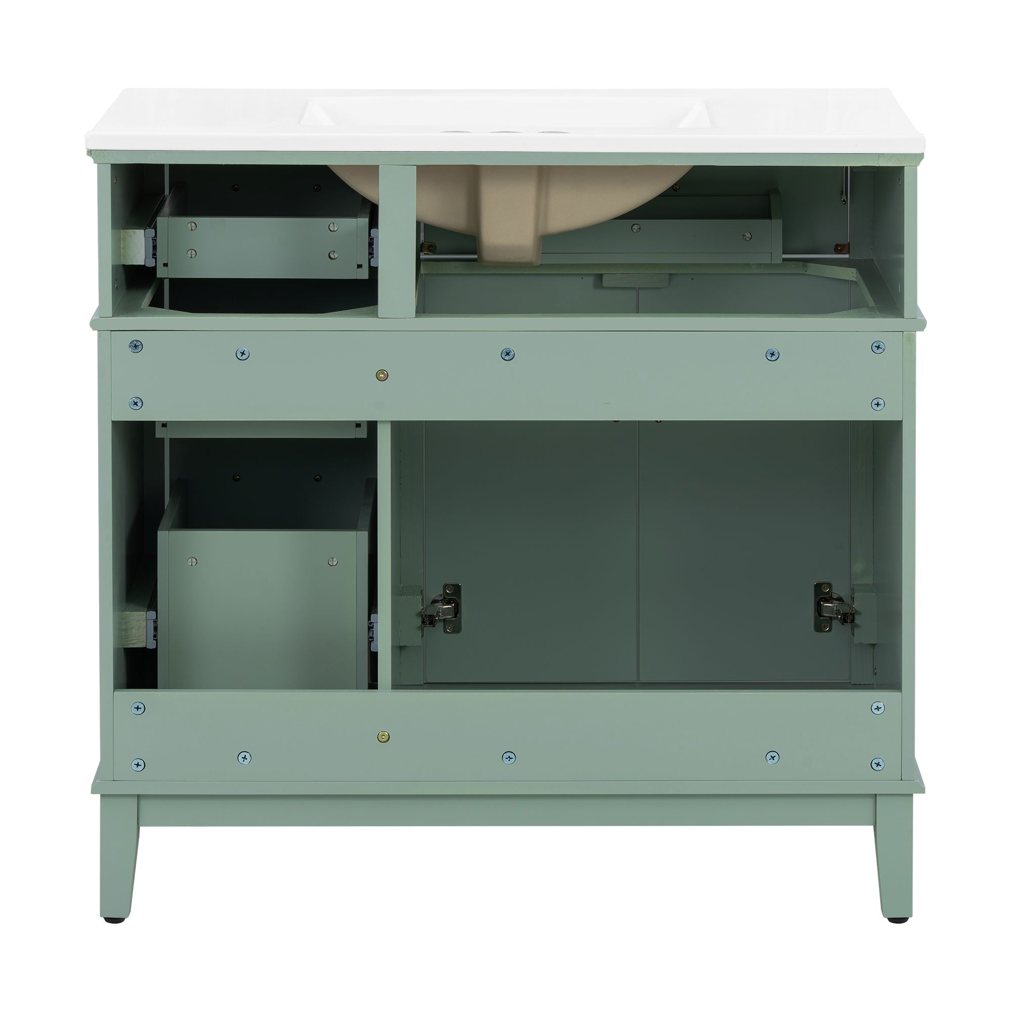 Bathroom Vanity With Sink, Soft Close Doors, 4 Storage Drawers