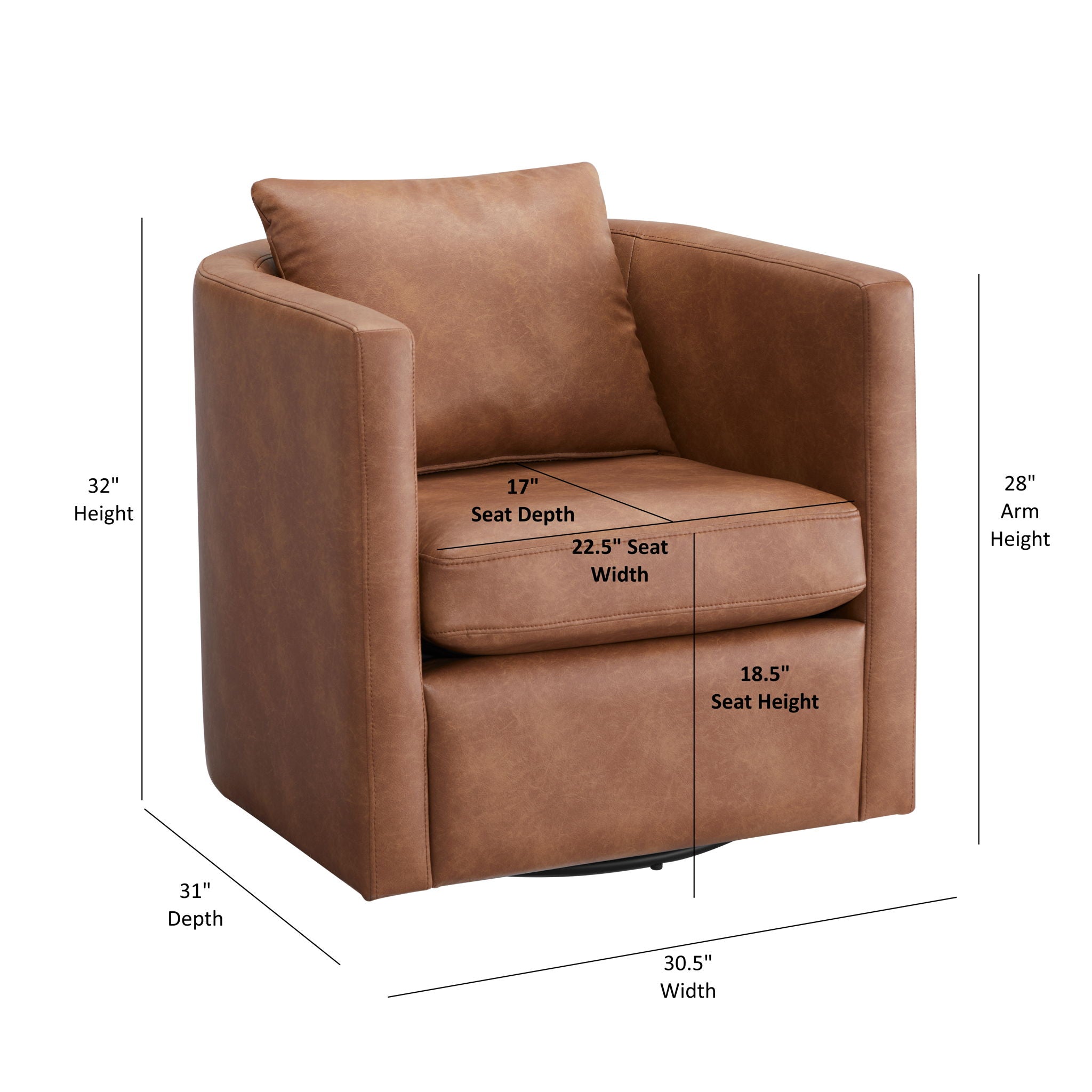 Sutton - Swivel Barrel Chair - Best Buy Furniture