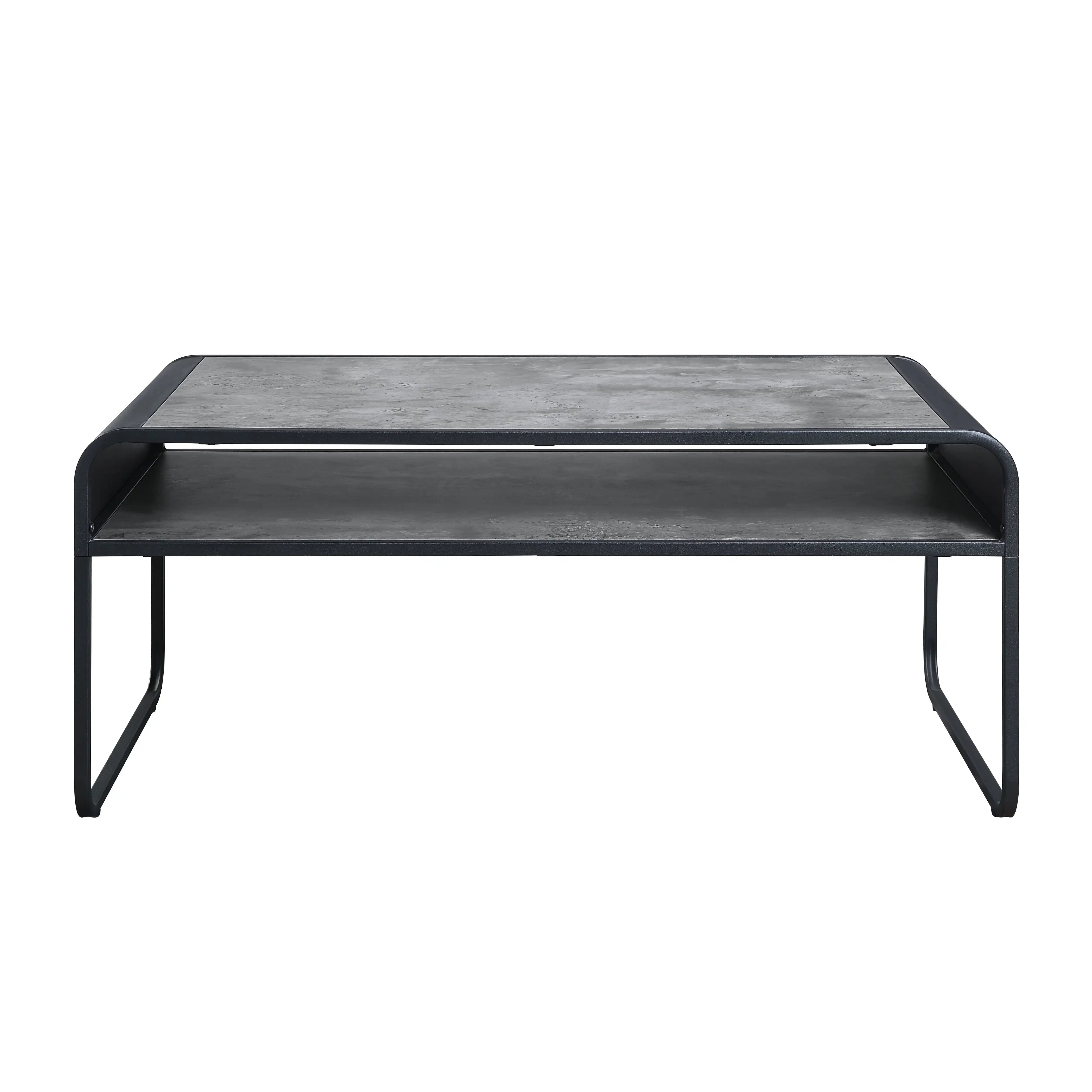 Raziela - Concrete Coffee Table - Black / Gray - Best Buy Furniture