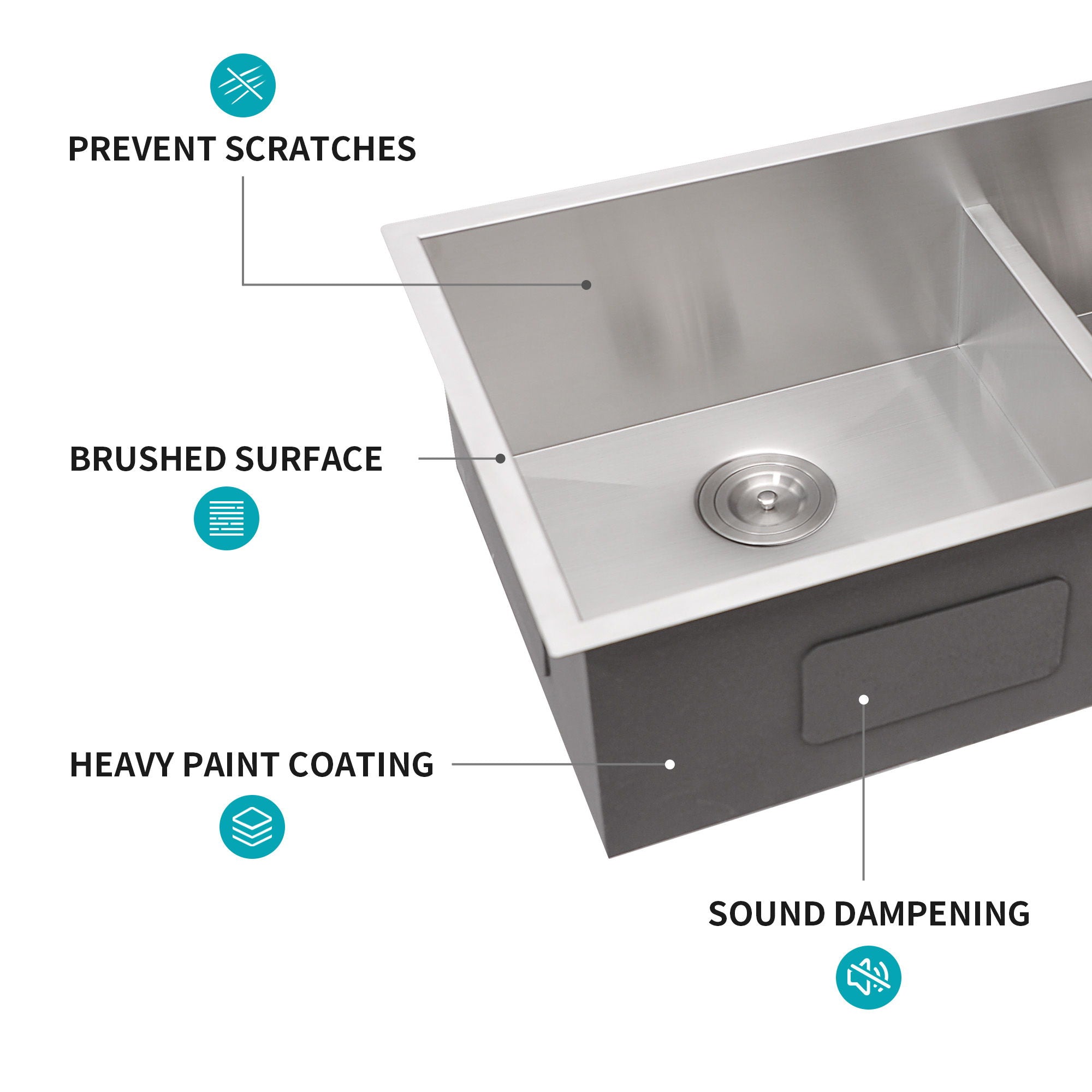 Modern Double Bowl Undermount Sink Design With 10" Deep Basins