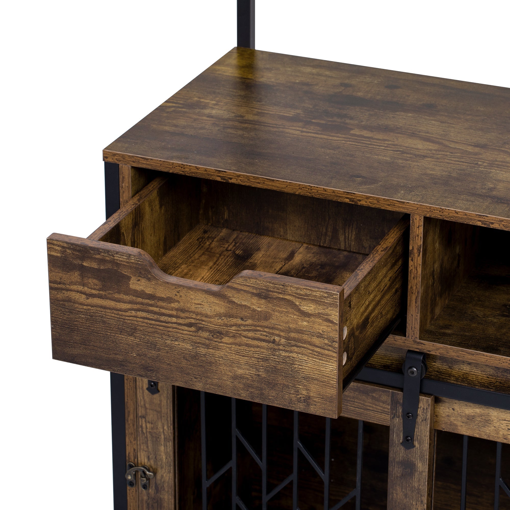 2 in 1 Pet Friendly Dog Crate Composite Desk Hutch