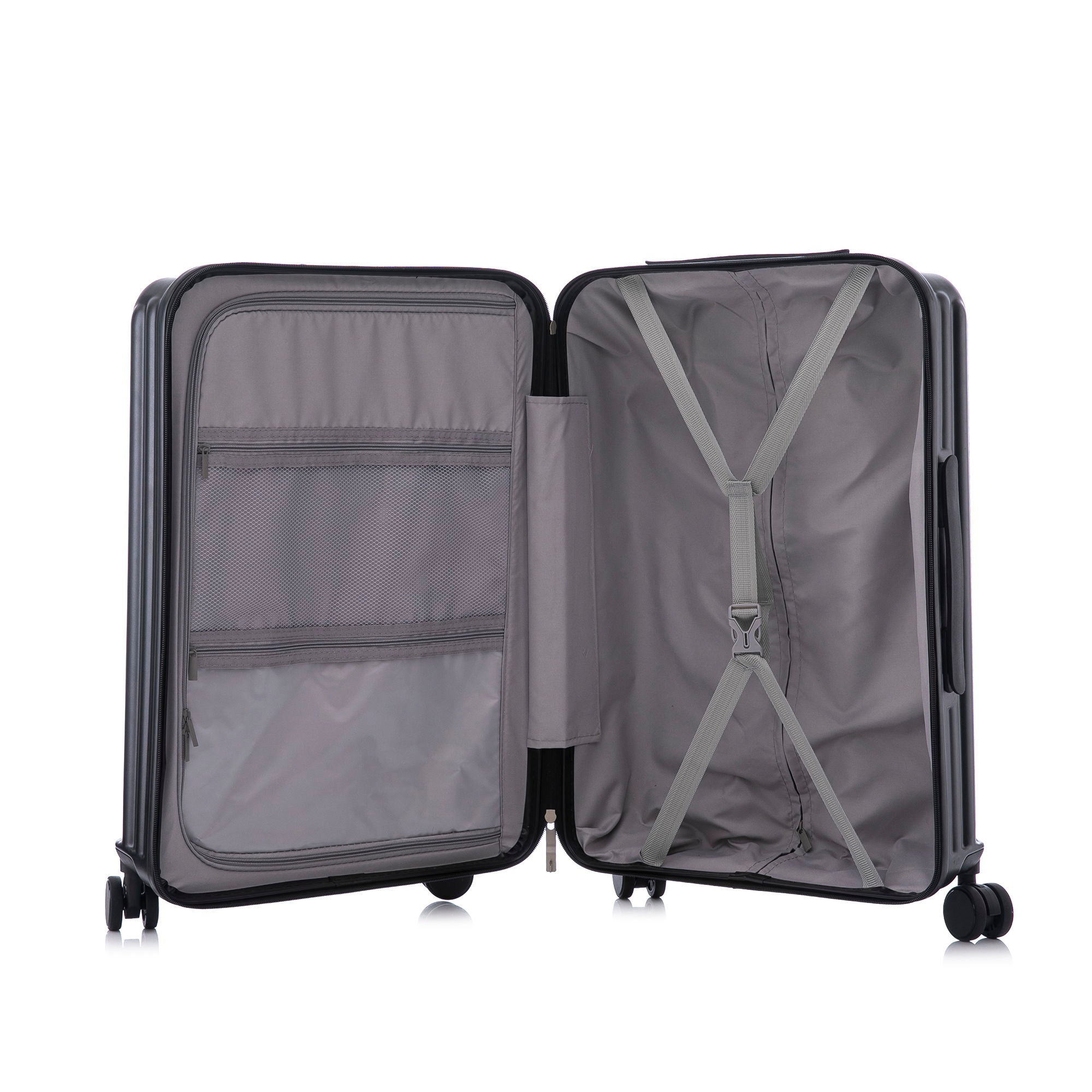 20" / 24" / 28" 3 Pieces / Set Spinner Wheel Luggage, Carry On Suitcase, With Cup Holder & USB Port & Phone Holder
