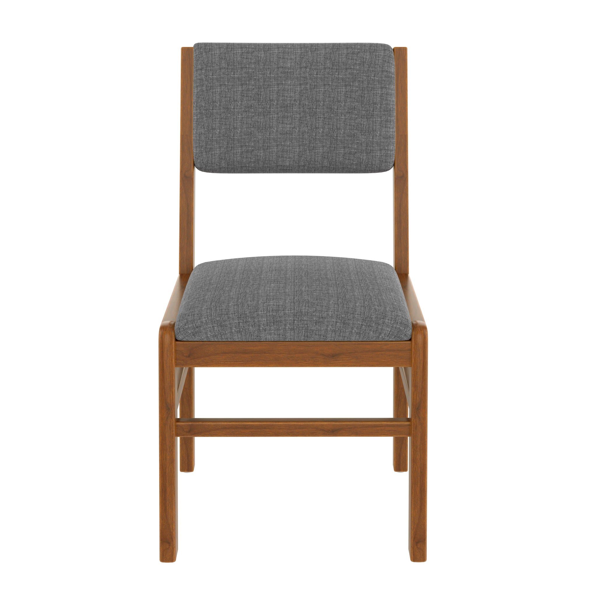 Dining Chairs (Set of 4), Mid Century Modern Fabric Upholstered Kitchen Side Chairs, Farmhouse Dining Room Chair - Brown / Gray
