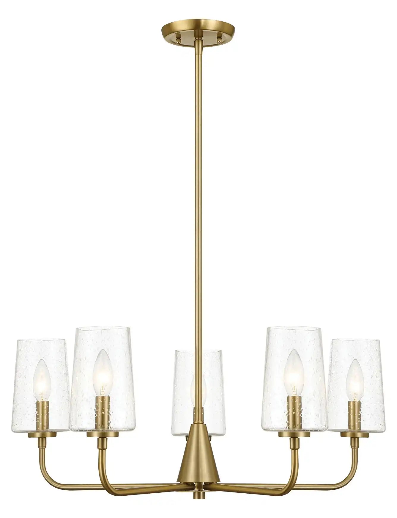 Dazzle - 5 Lights Chandelier With Clear Seeded Satin - Antique Brass / Clear / Gold