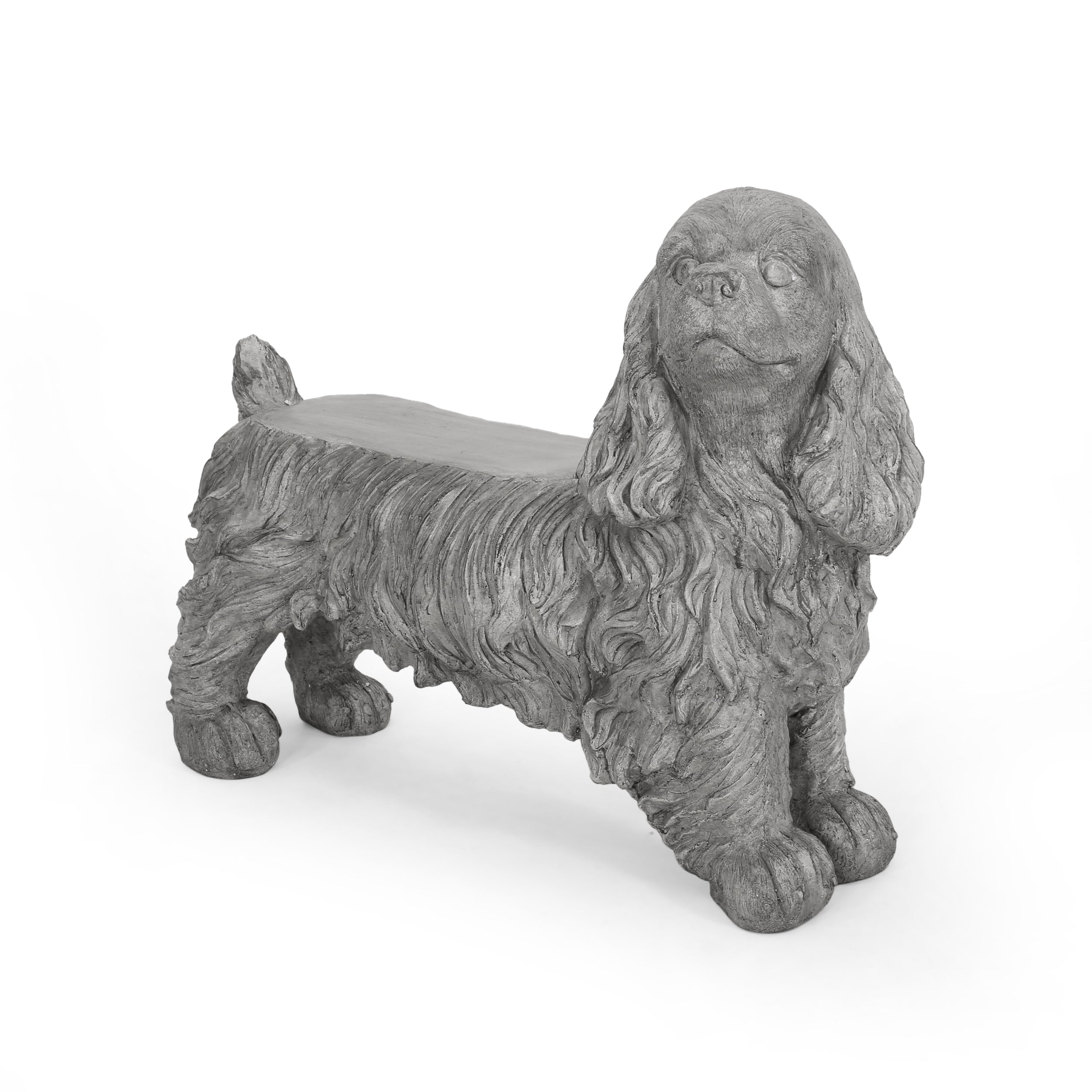 Cocker spaniel outdoor bench