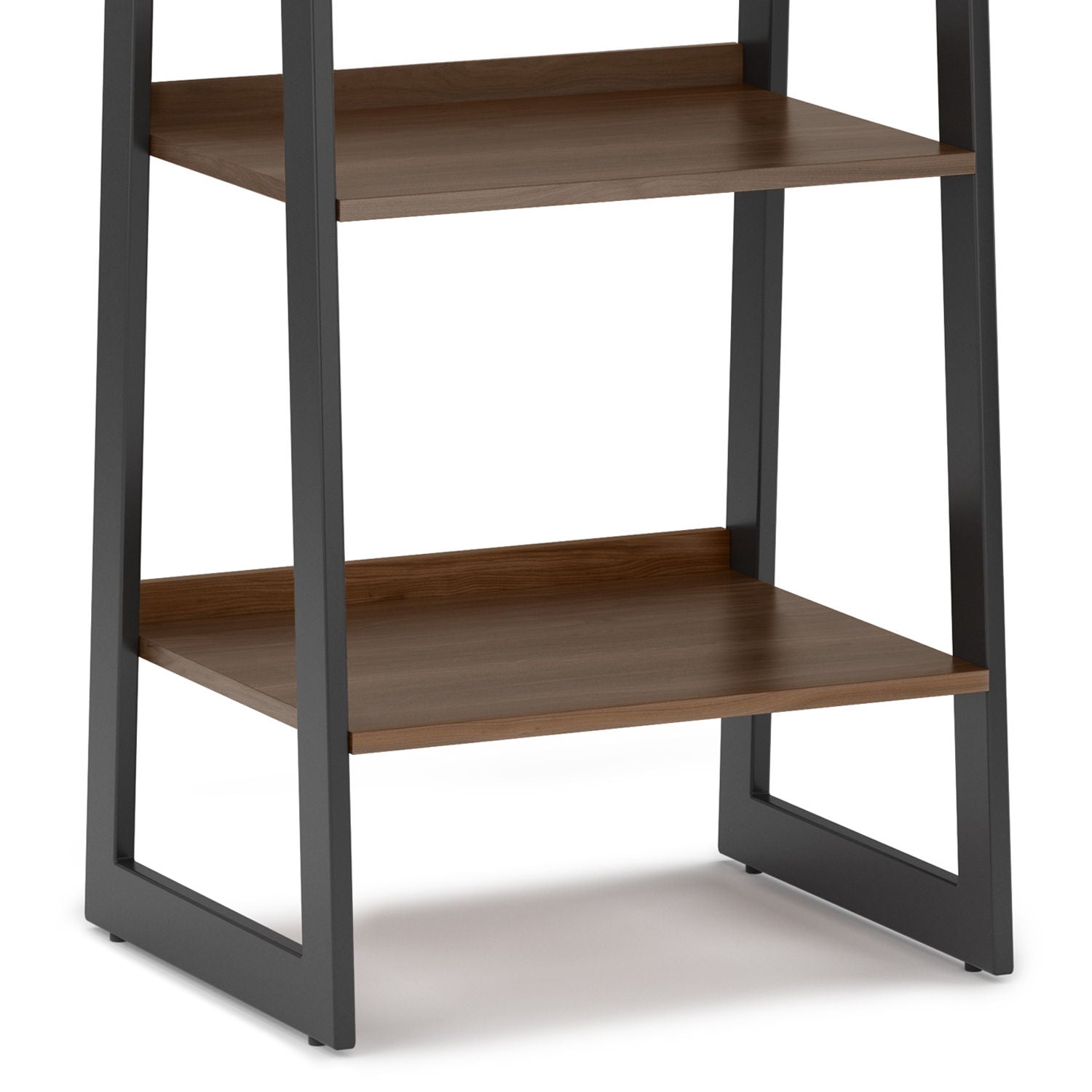 Sawhorse - Solid Walnut Veneer And Metal Ladder Shelf - Walnut - Best Buy Furniture