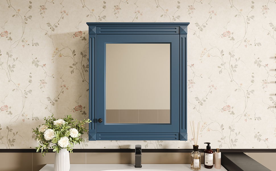 Wall Mounted Bathroom Storage Cabinet With Mirror, Medicine Cabinet With Height Adjustable Shelf