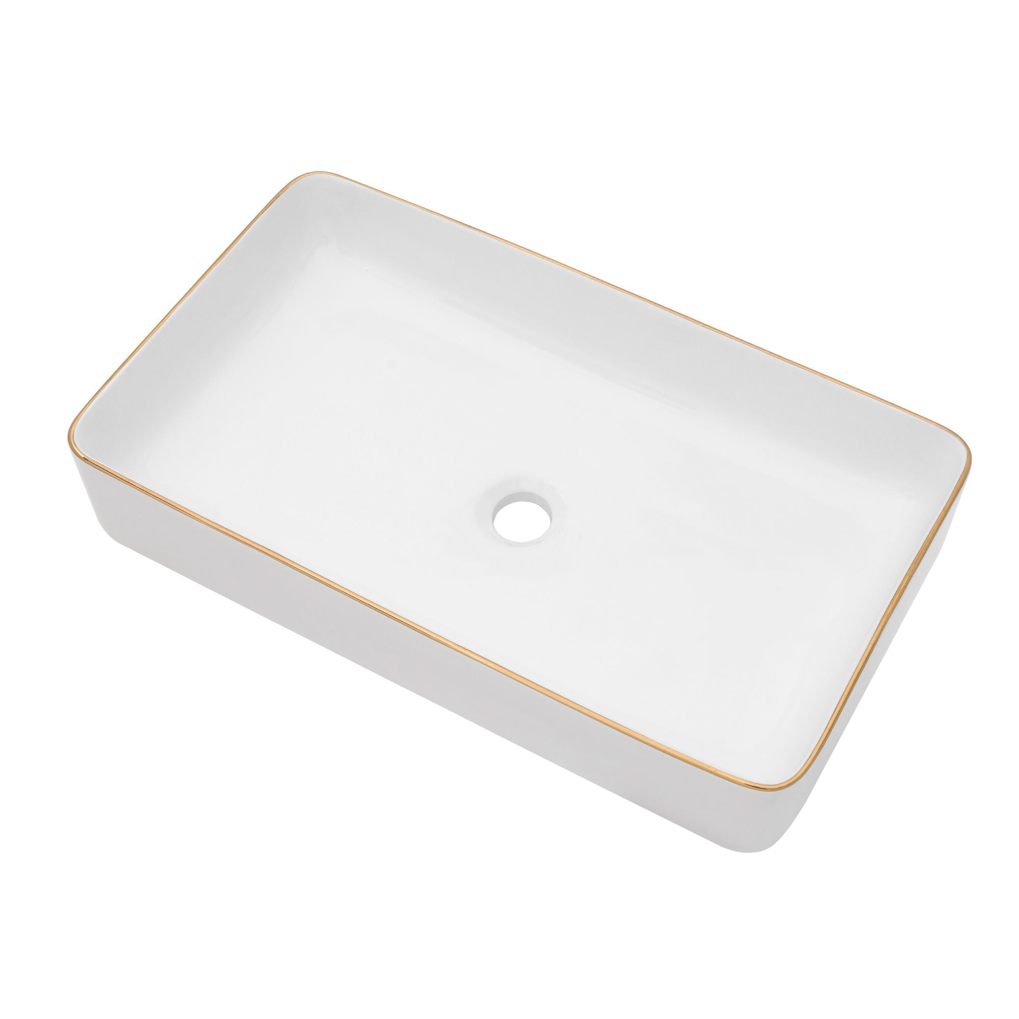 Modern European Style Ceramic Rectangular Vessel Bathroom Sink