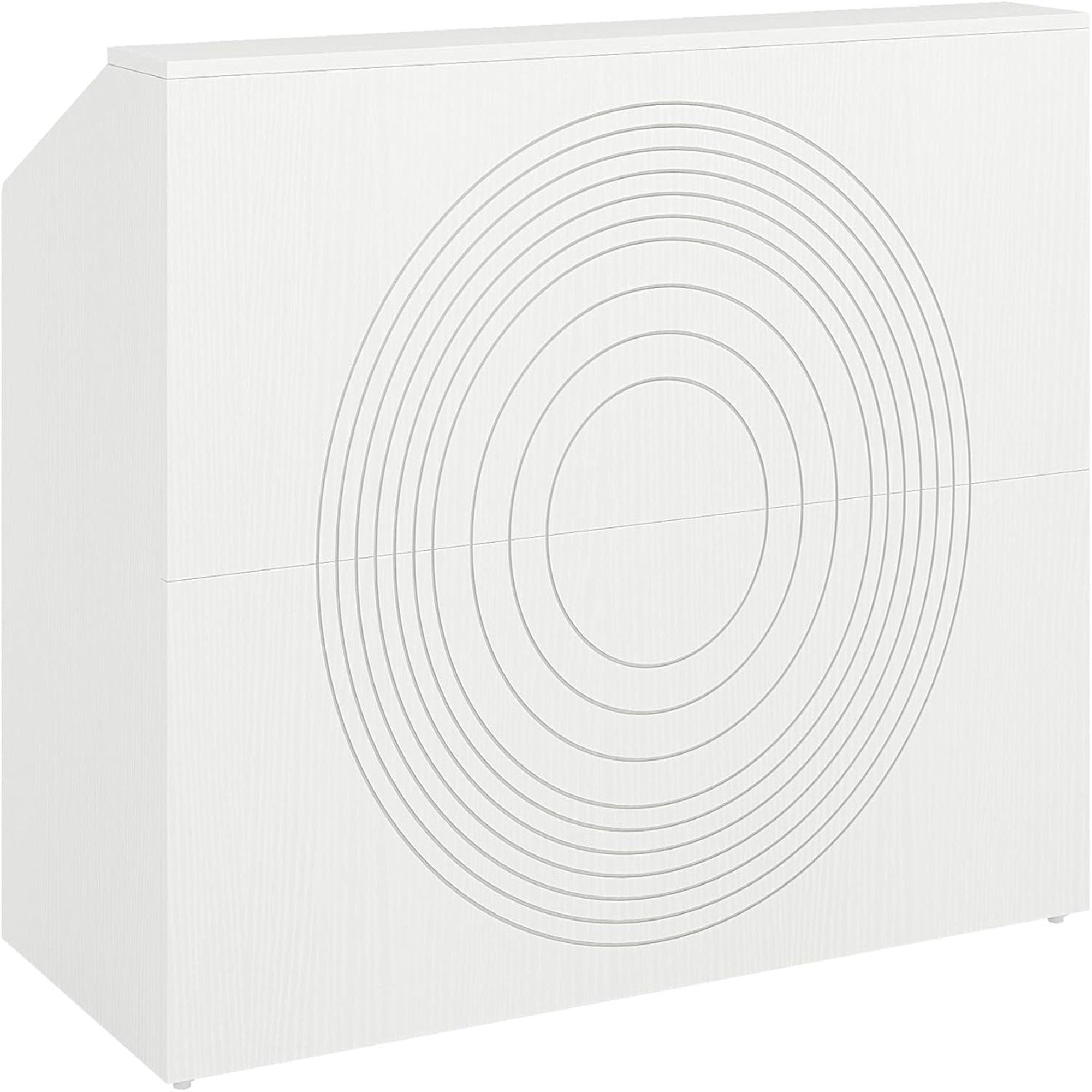 Modern Reception Desk, Front Desk Table With Cable Grommet & Privacy Panels