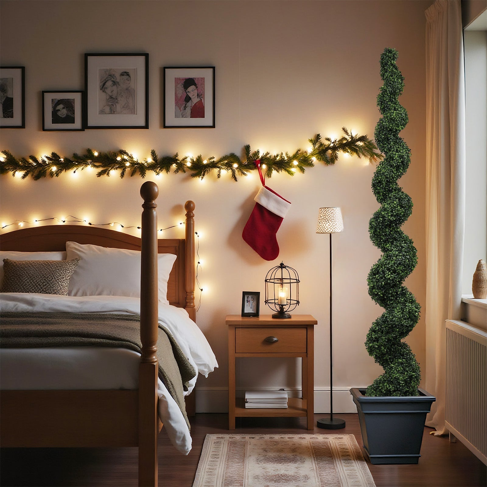 Set of 2 Mirrored Glass Bedside Table Lamps with 2 USB Ports