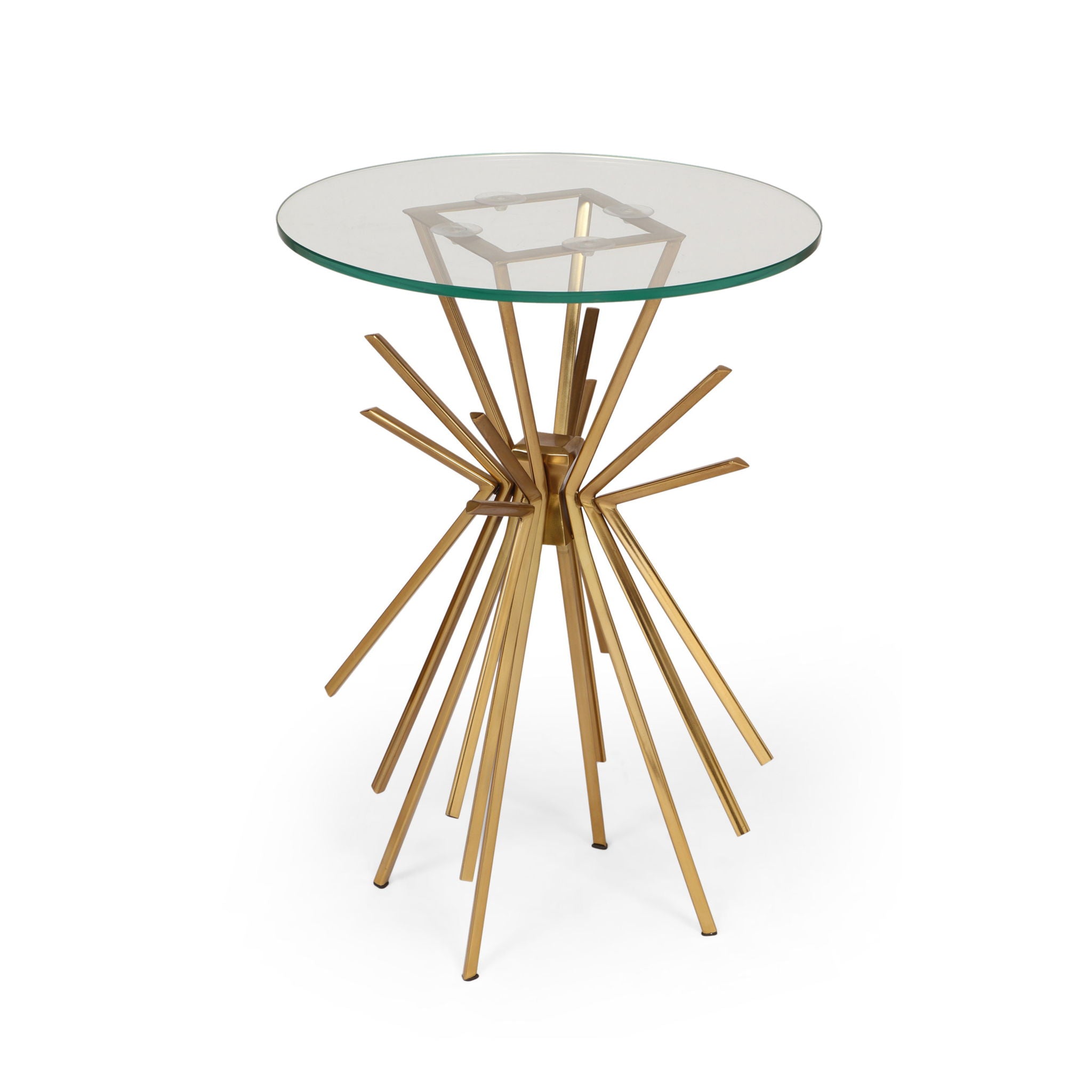 Table With Sunburst Design - Gold