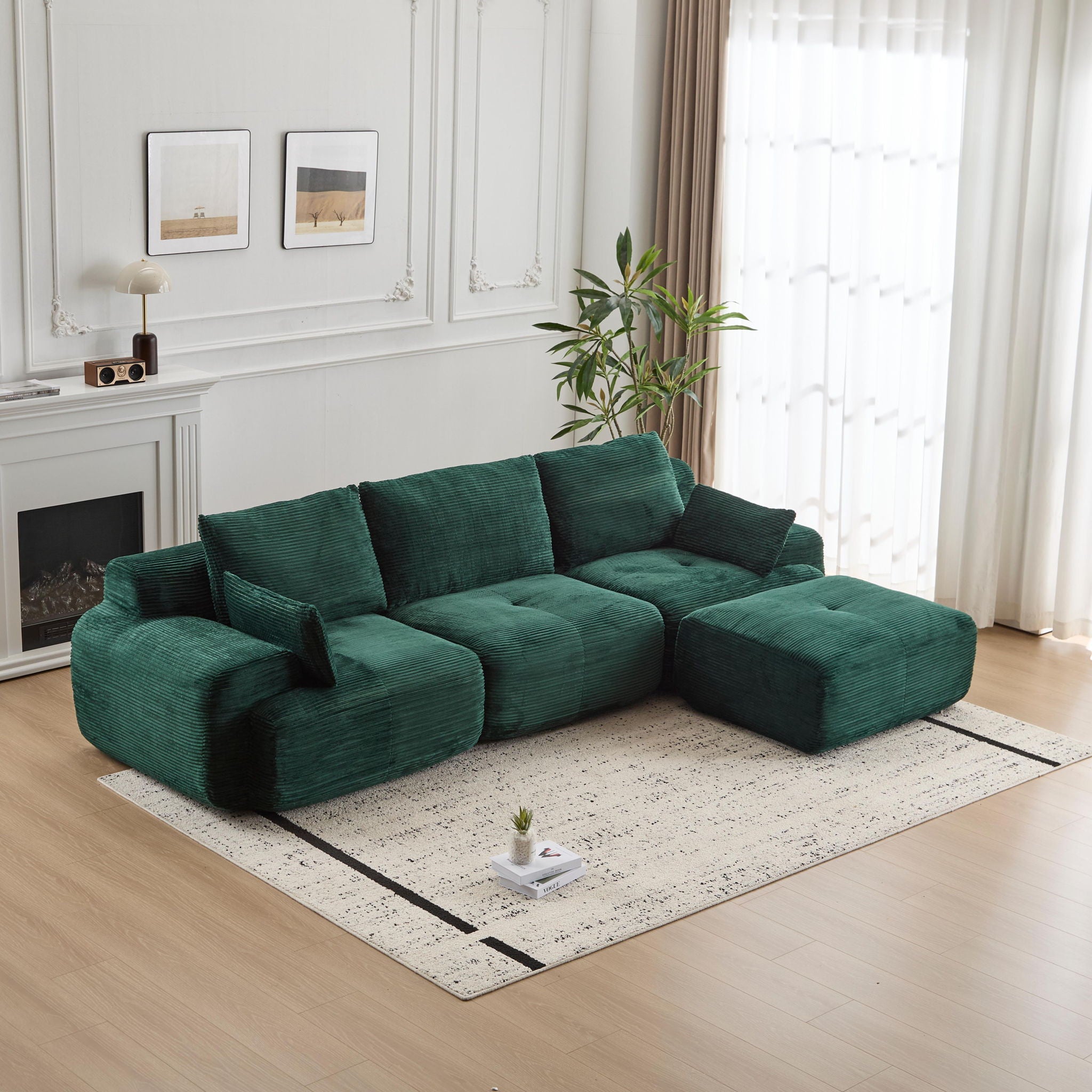 Compressed Sofa, Large Sectional Couches For Living Room, - Green
