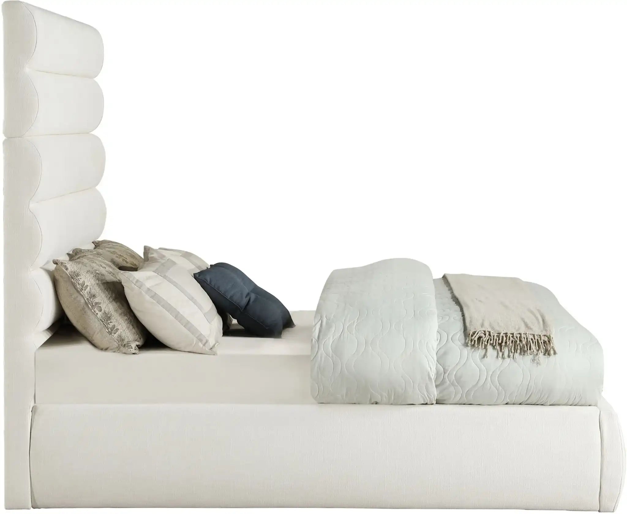 Adam - Linen Fabric Bed With 70.5" Headboard