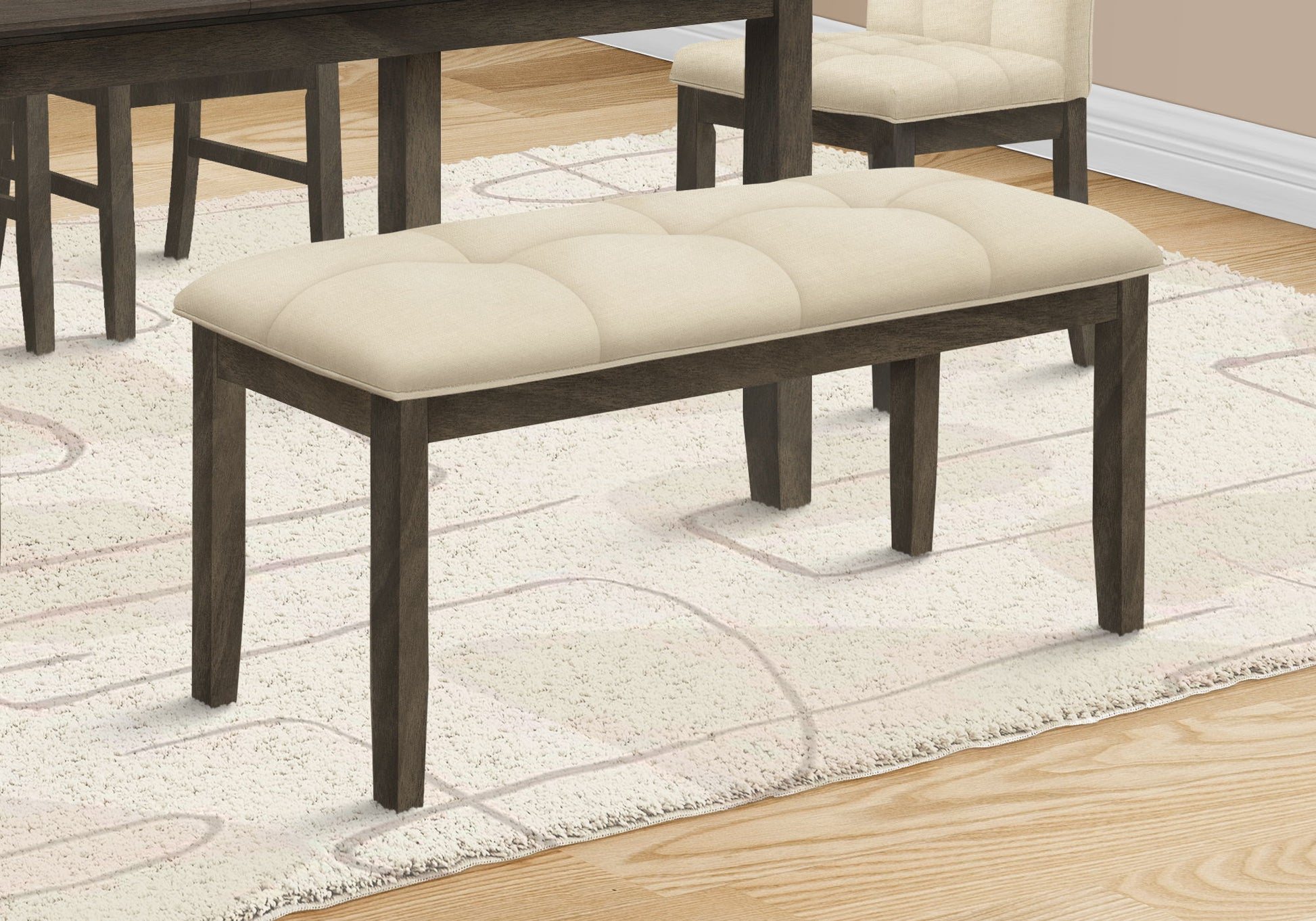 Bench, Rectangular, Hallway, Upholstered, Transitional - Cream - Best Buy Furniture