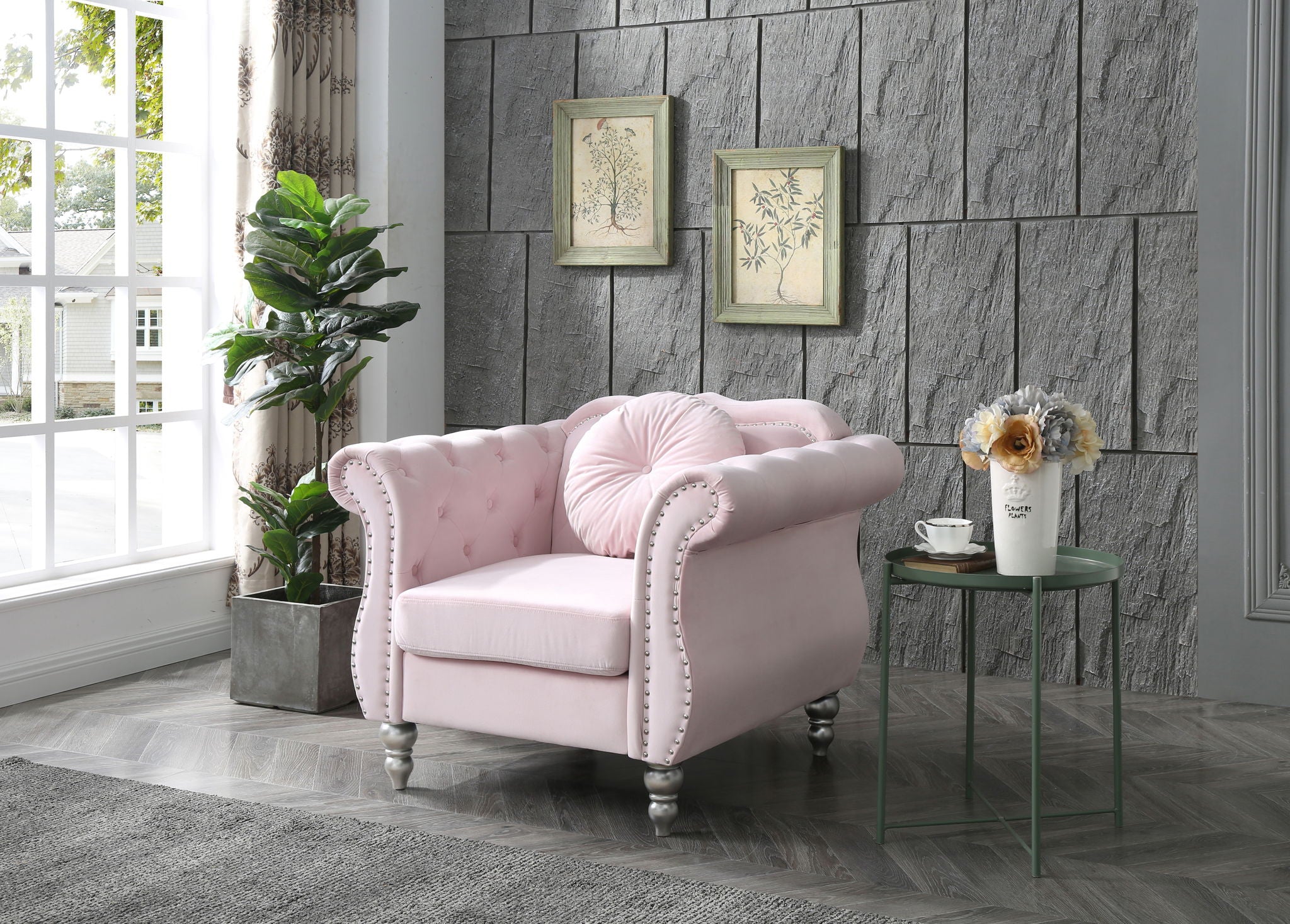 Chic Transitional Flared Arm Chair - Best Buy Furniture
