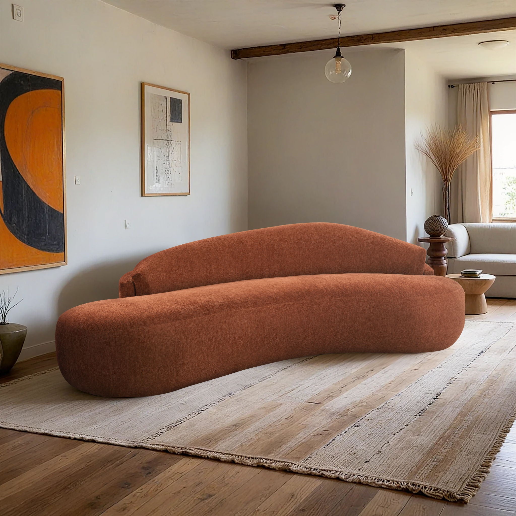 Caspian - Chenille Fabric Upholstered Sofa