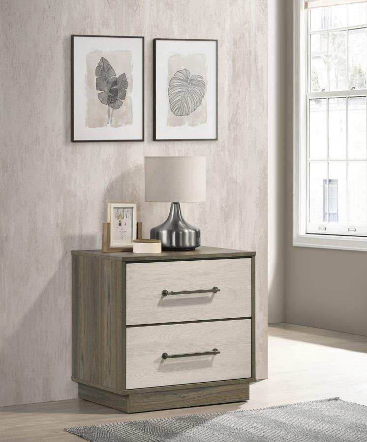 Fenwick - 2-Drawer Nightstand Bedside Table - Gray Oak - Best Buy Furniture